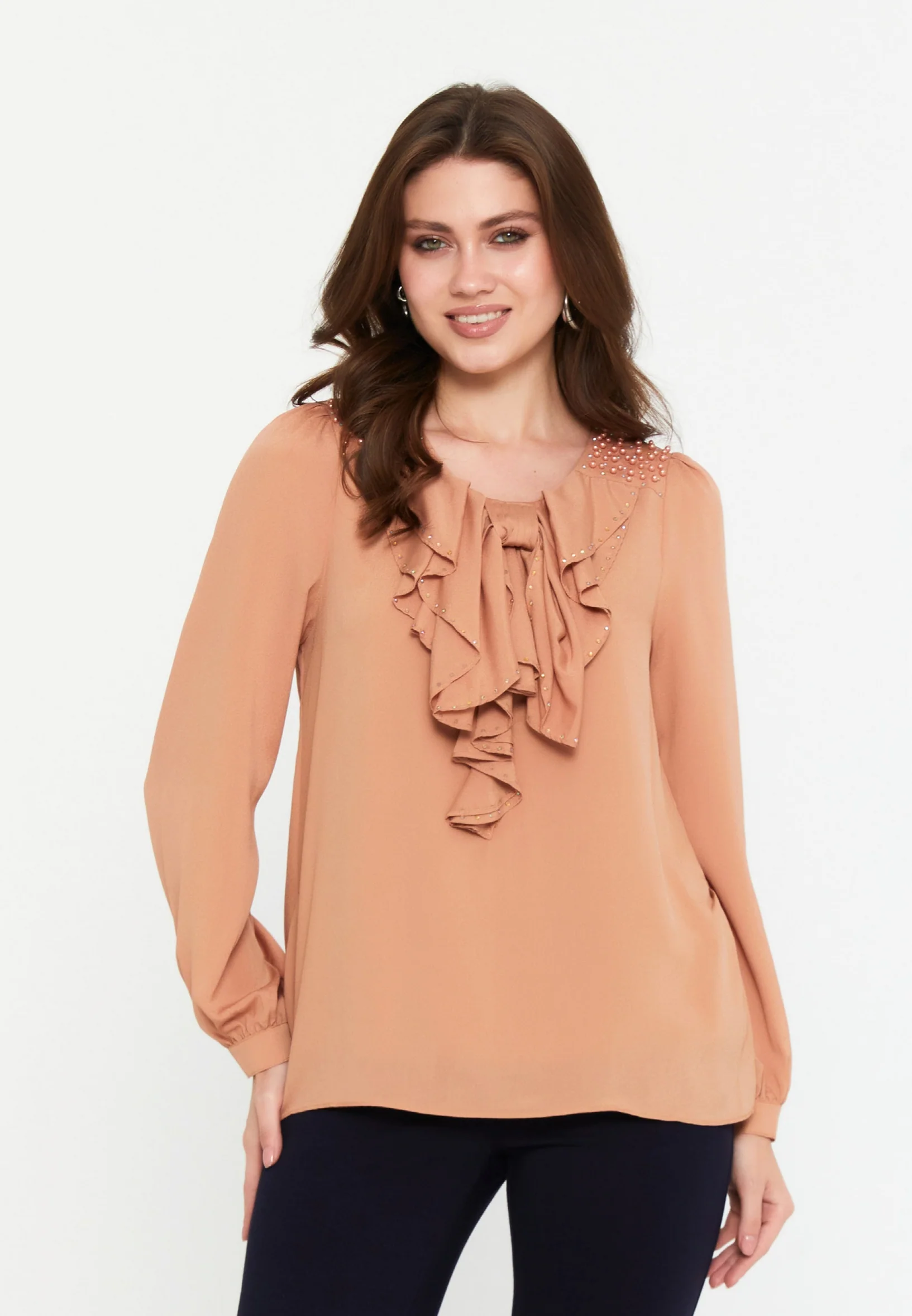 Long Sleeve Solid Color Regular Blouse ser16820 - Image 13