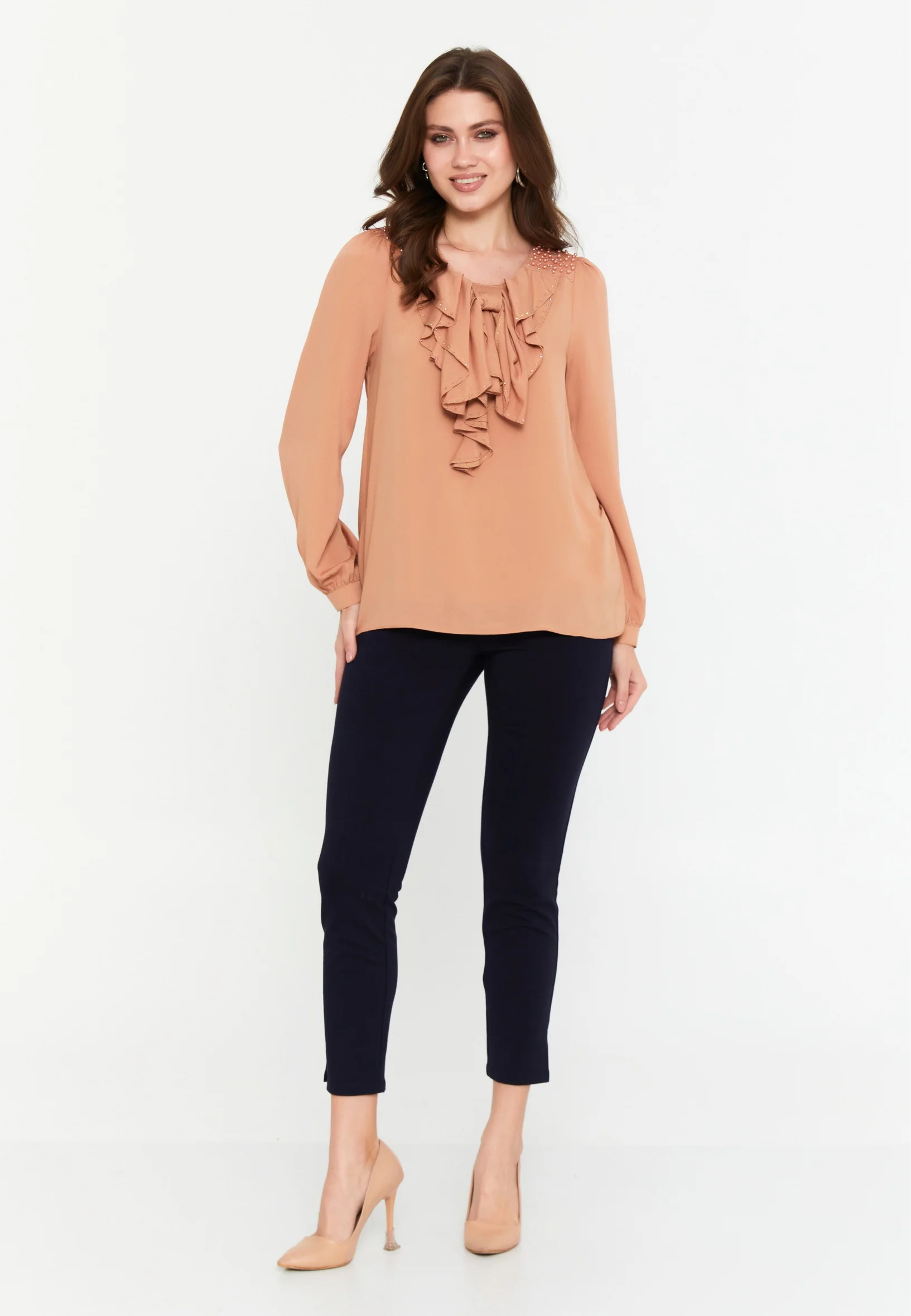 Long Sleeve Solid Color Regular Blouse ser16820 - Image 14