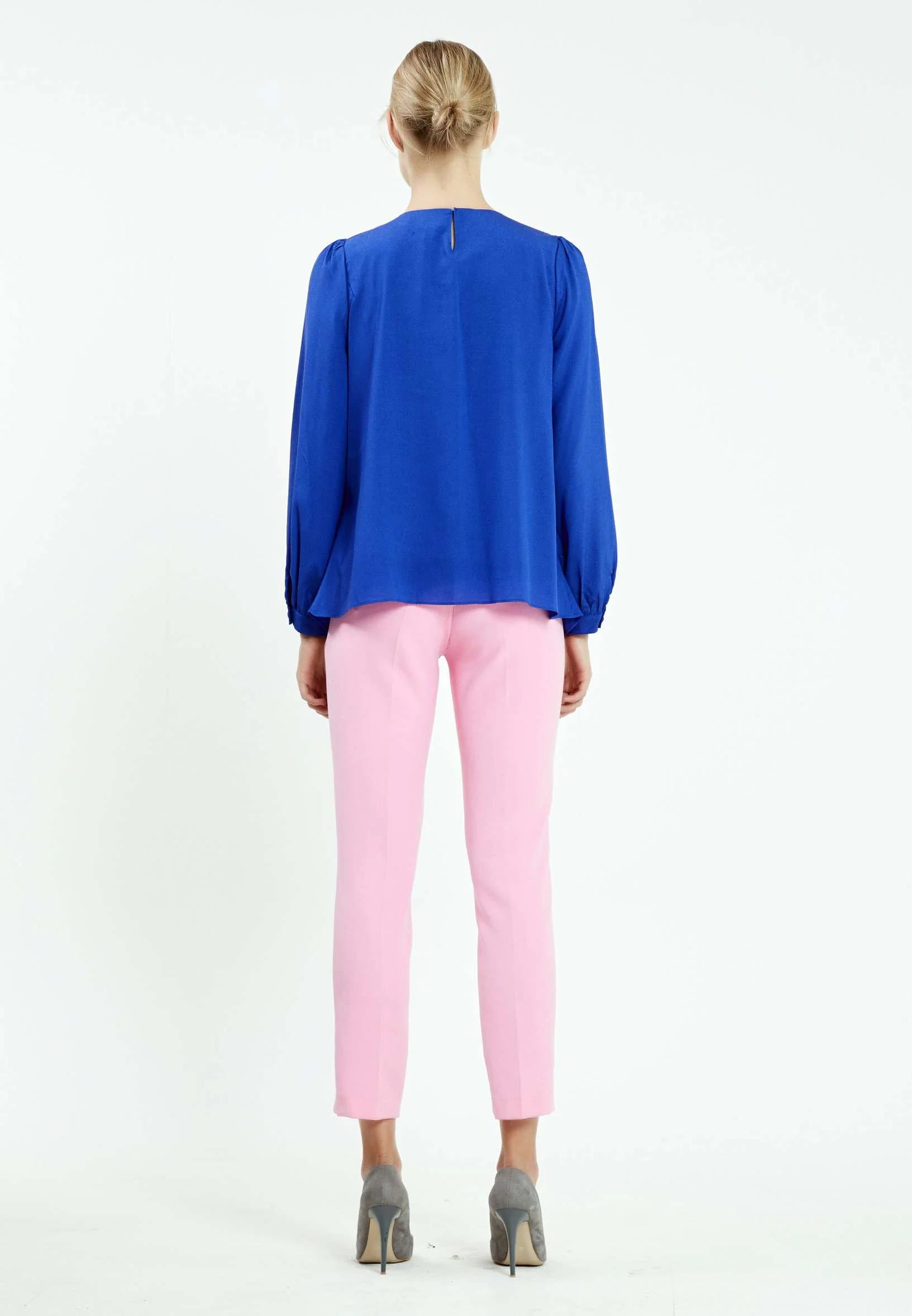 Long Sleeve Solid Color Regular Blouse ser16820 - Image 4