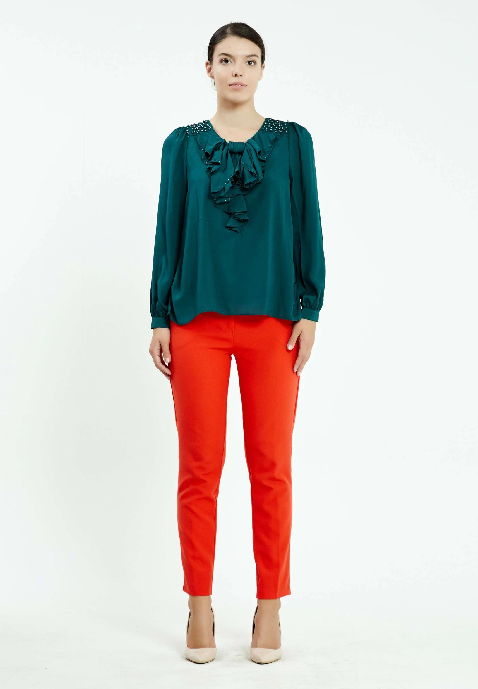 Long Sleeve Solid Color Regular Blouse ser16820 - Image 6