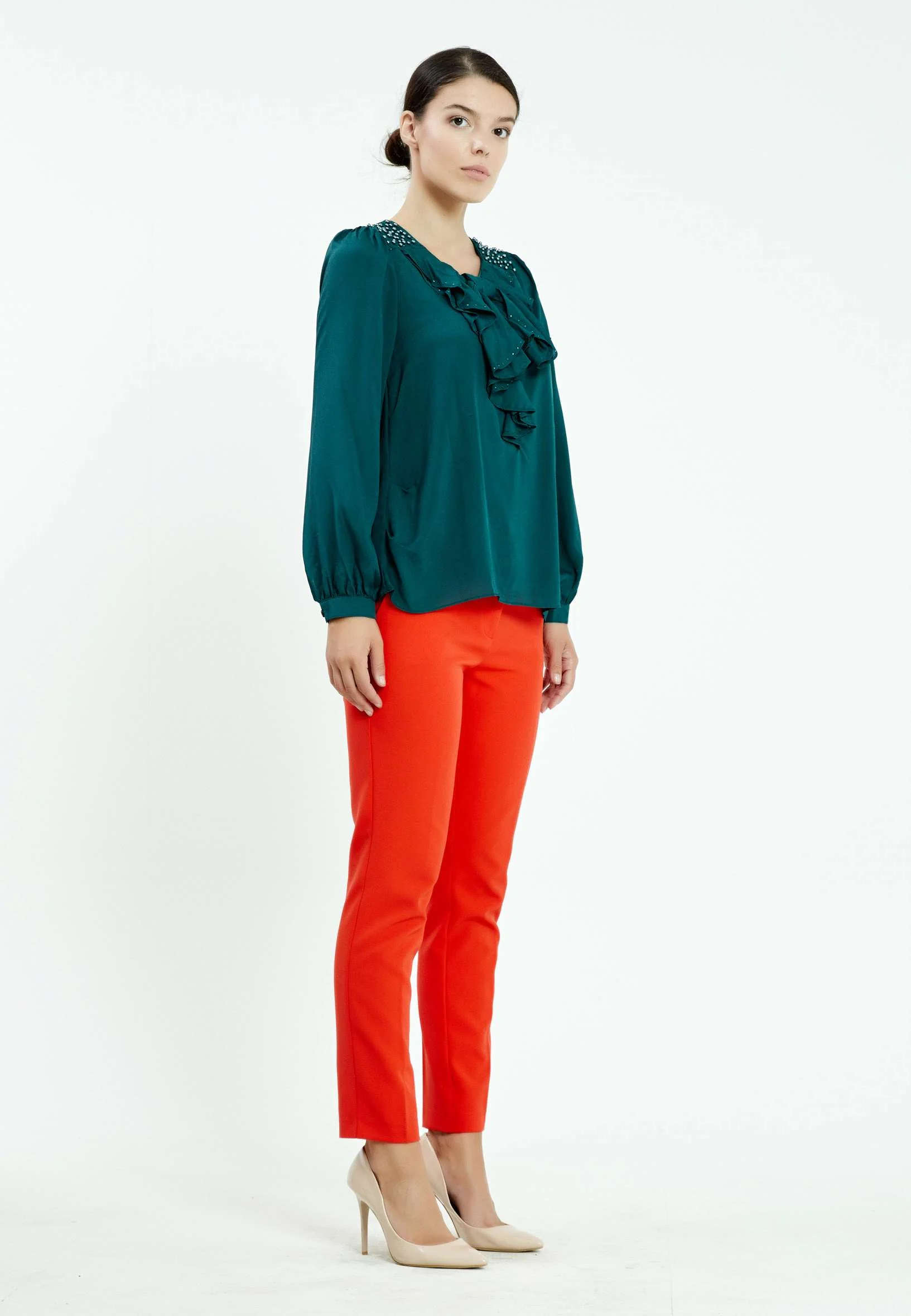 Long Sleeve Solid Color Regular Blouse ser16820 - Image 7