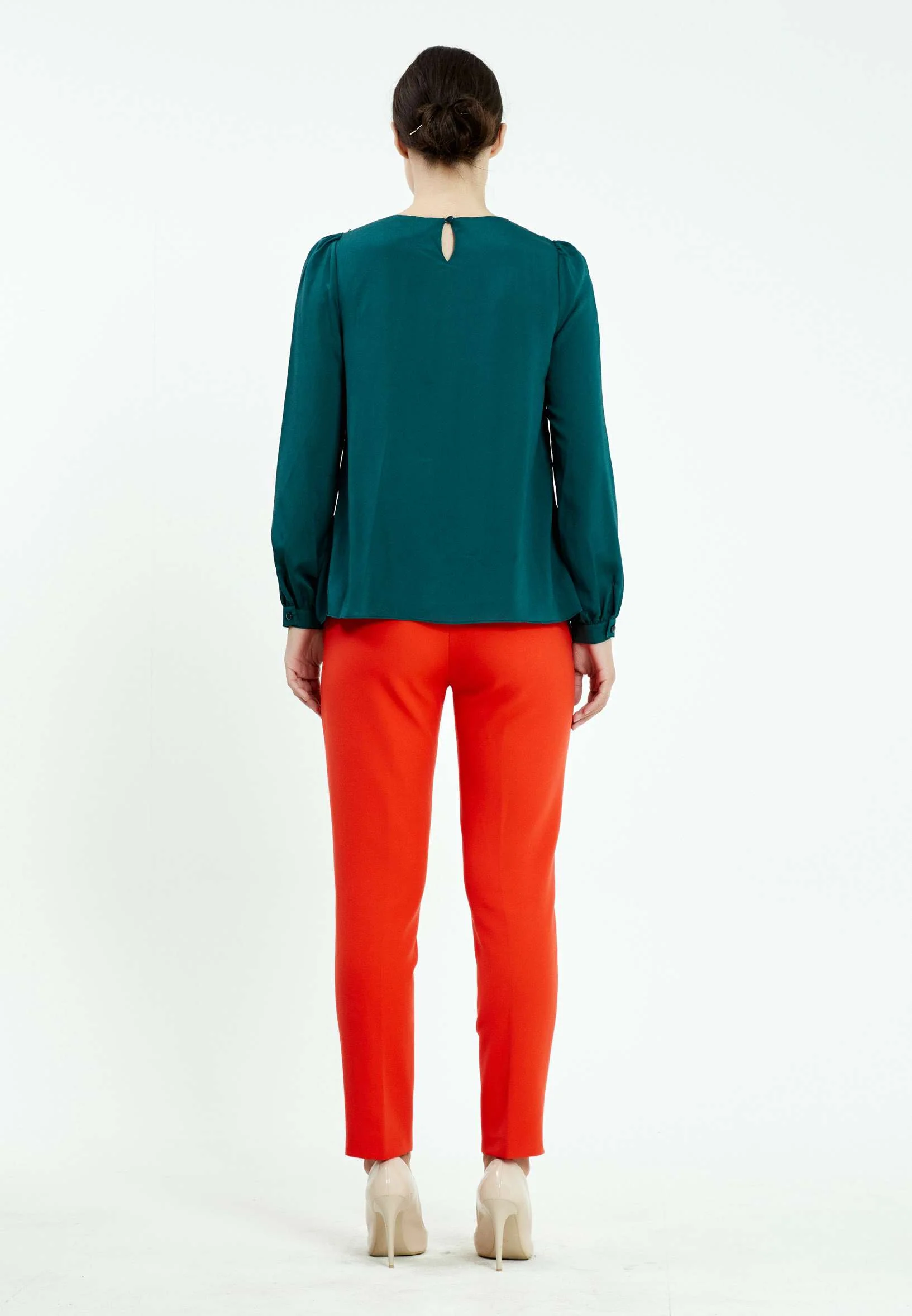 Long Sleeve Solid Color Regular Blouse ser16820 - Image 8