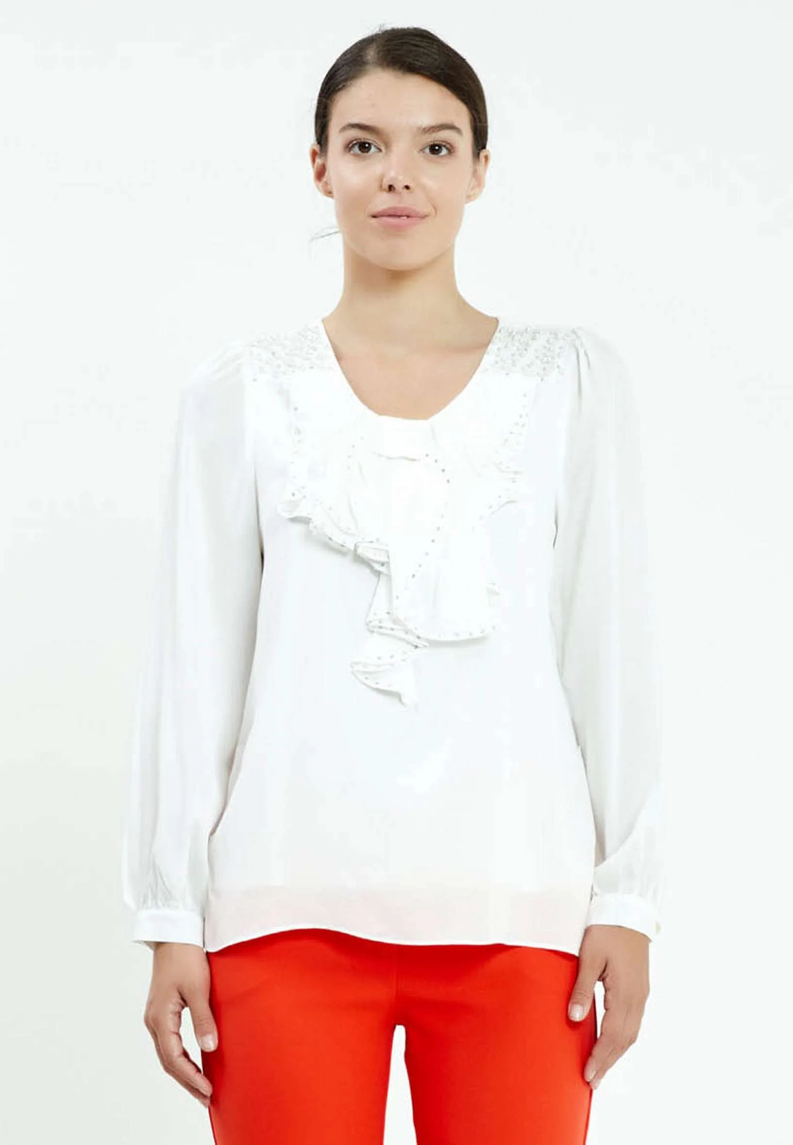 Long Sleeve Solid Color Regular Blouse ser16820 - Image 9