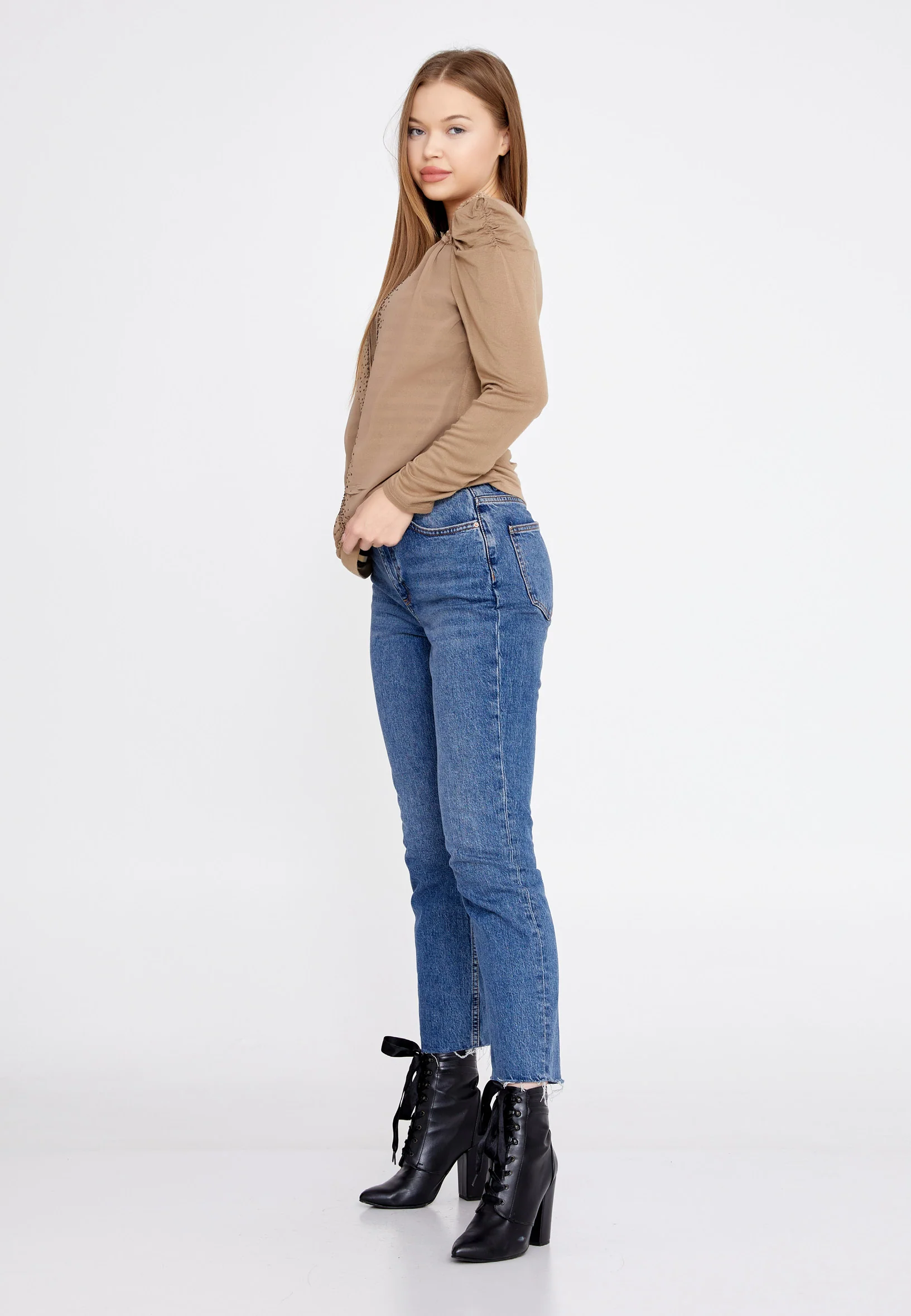 Long Sleeve Solid Color Regular Blouse ser17005 - Image 7