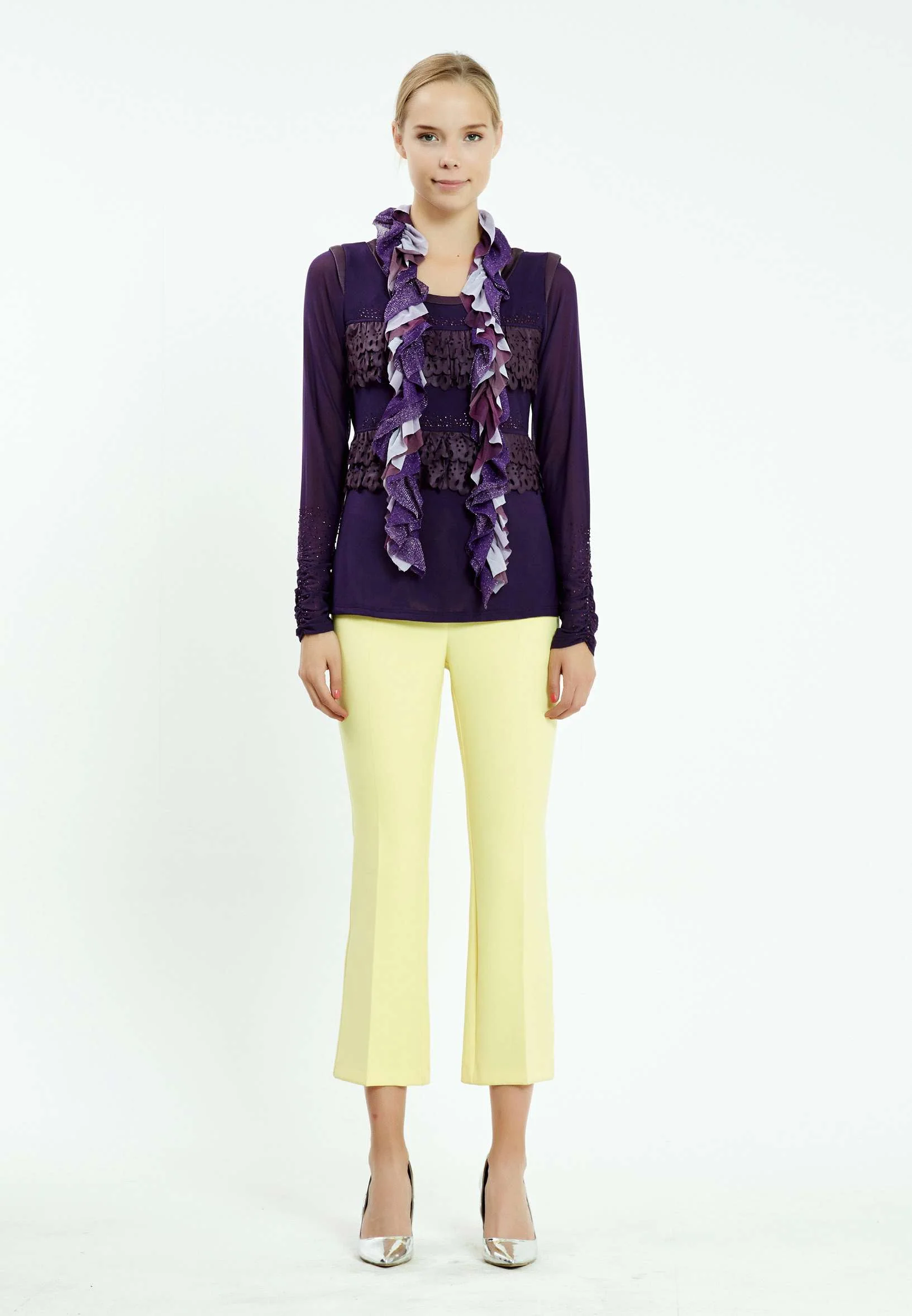 Long Sleeve Solid Color Regular Blouse ser17010 - Image 10