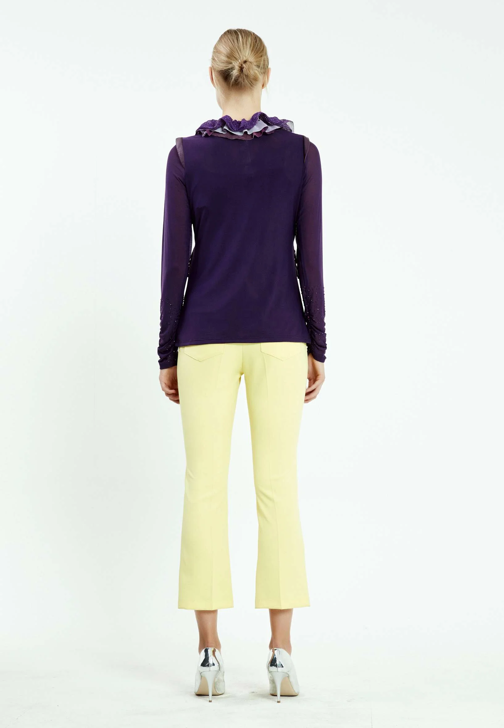Long Sleeve Solid Color Regular Blouse ser17010 - Image 11