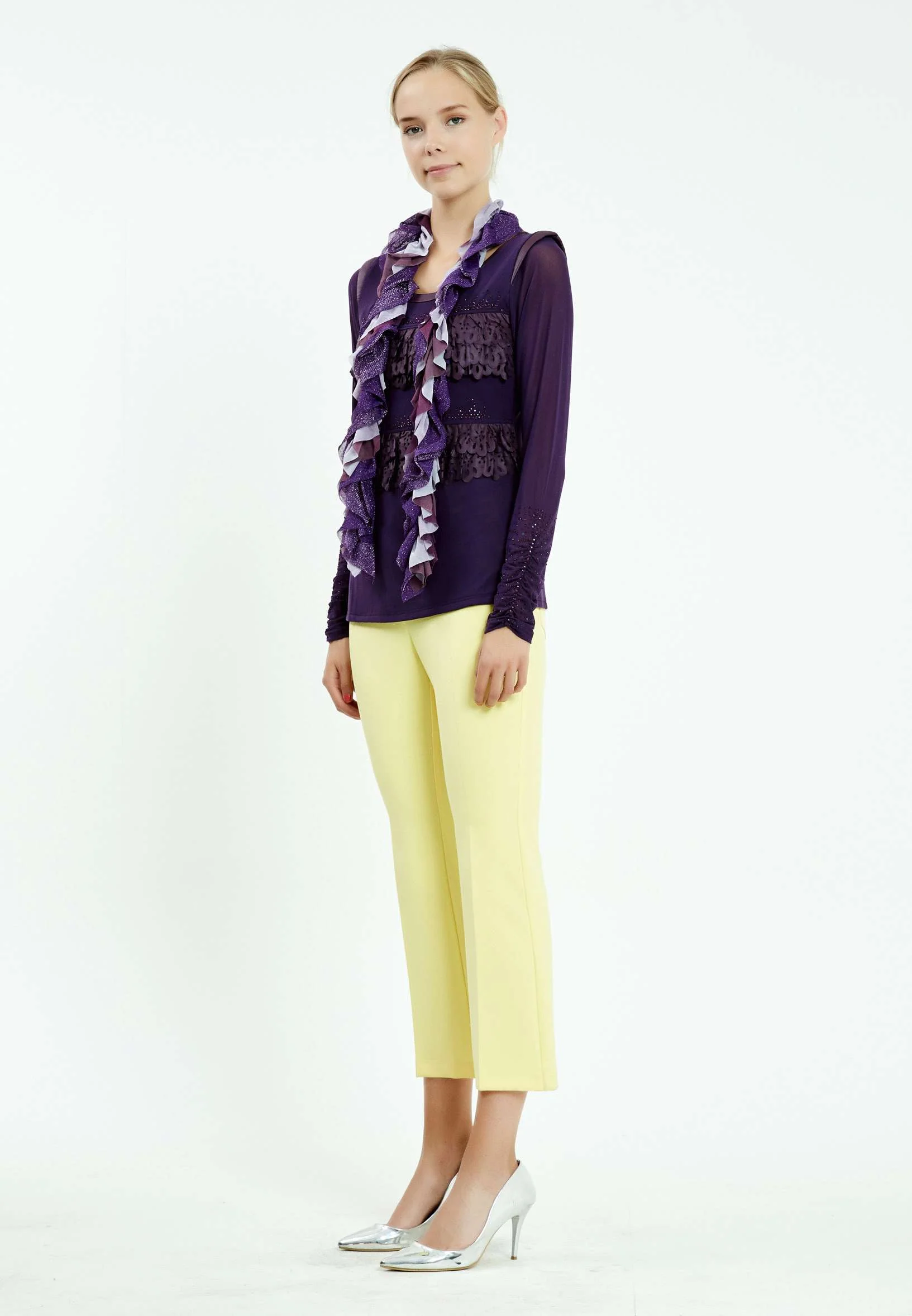 Long Sleeve Solid Color Regular Blouse ser17010 - Image 12