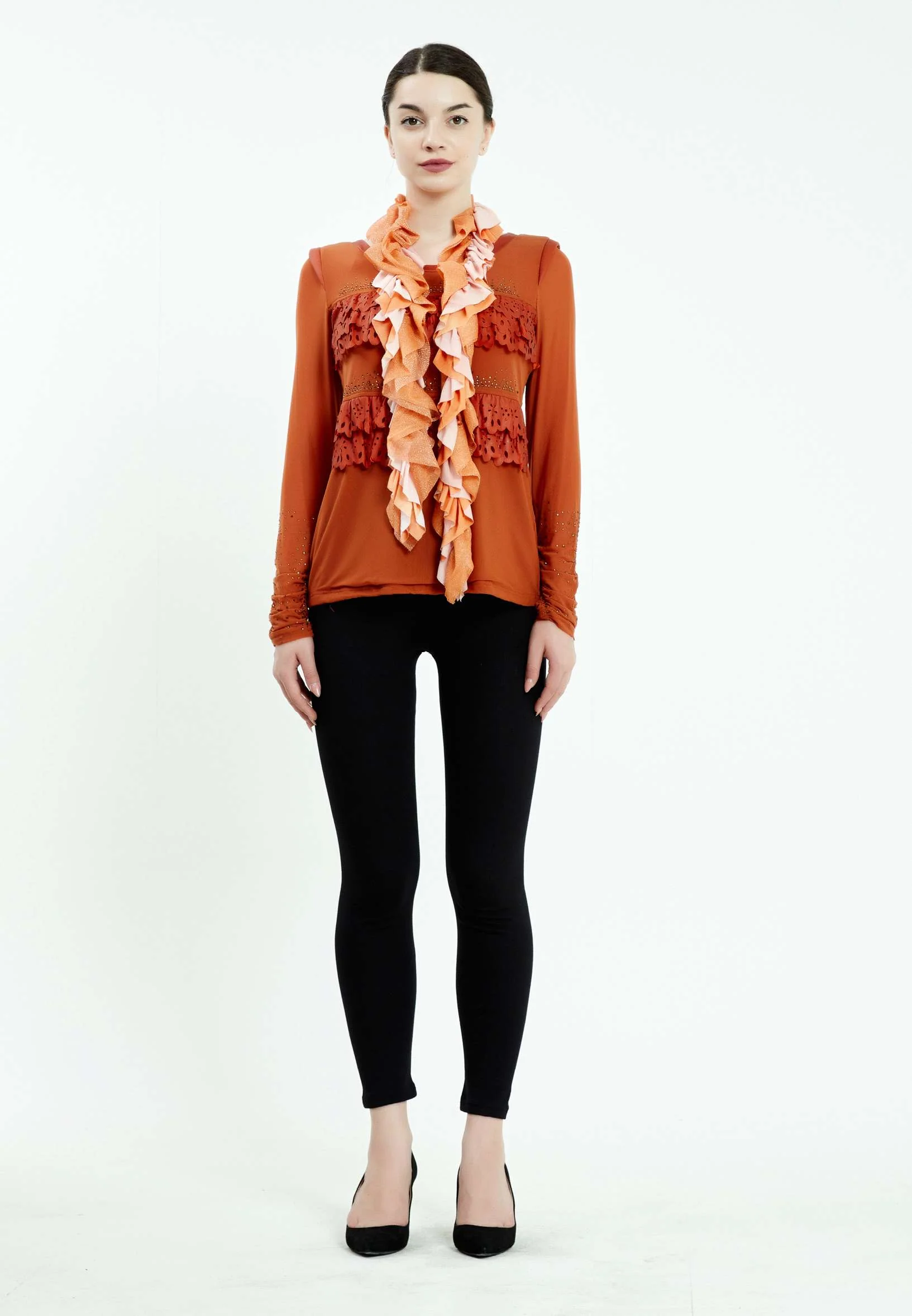 Long Sleeve Solid Color Regular Blouse ser17010 - Image 6