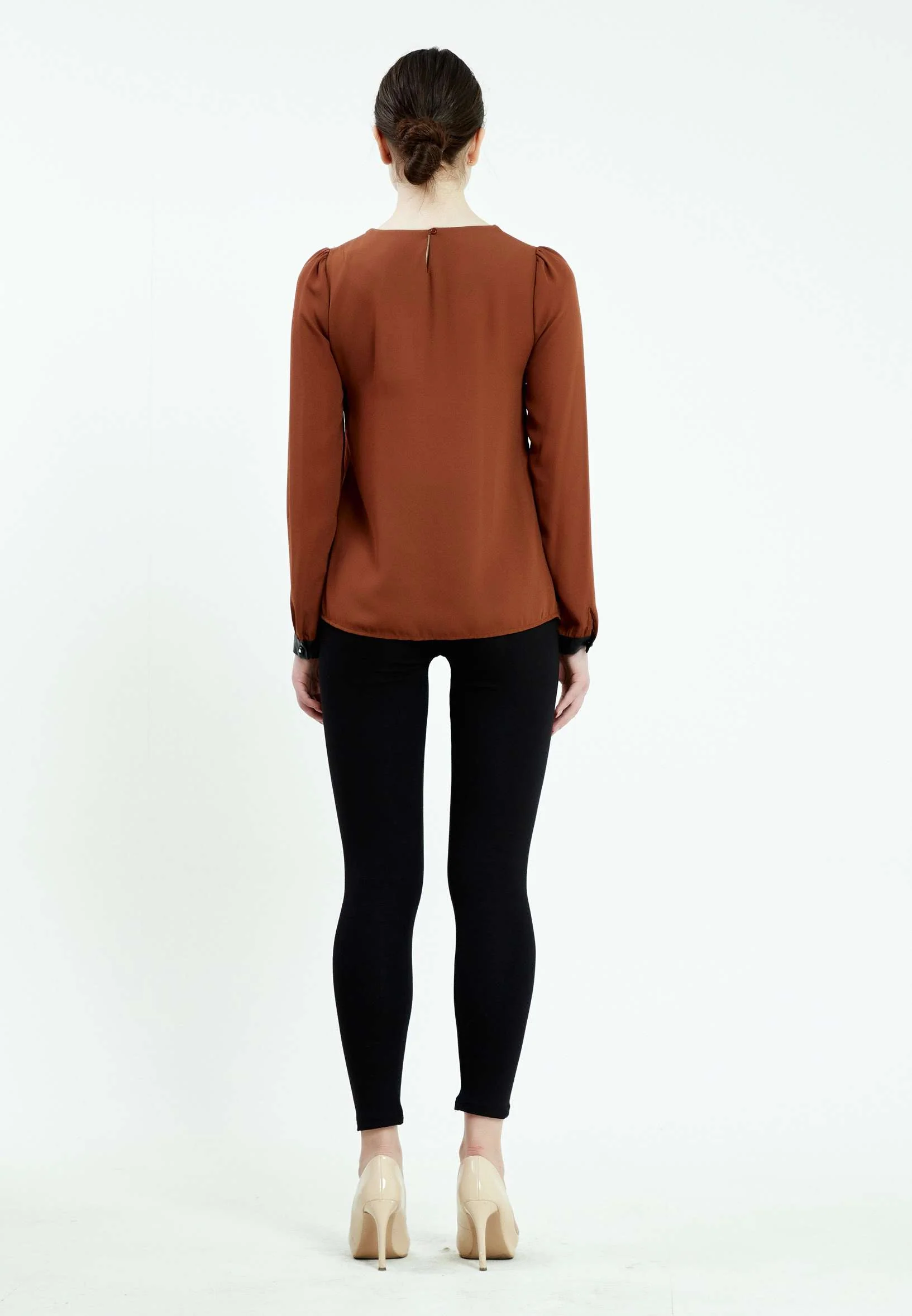 Long Sleeve Solid Color Regular Blouse ser17759 - Image 4