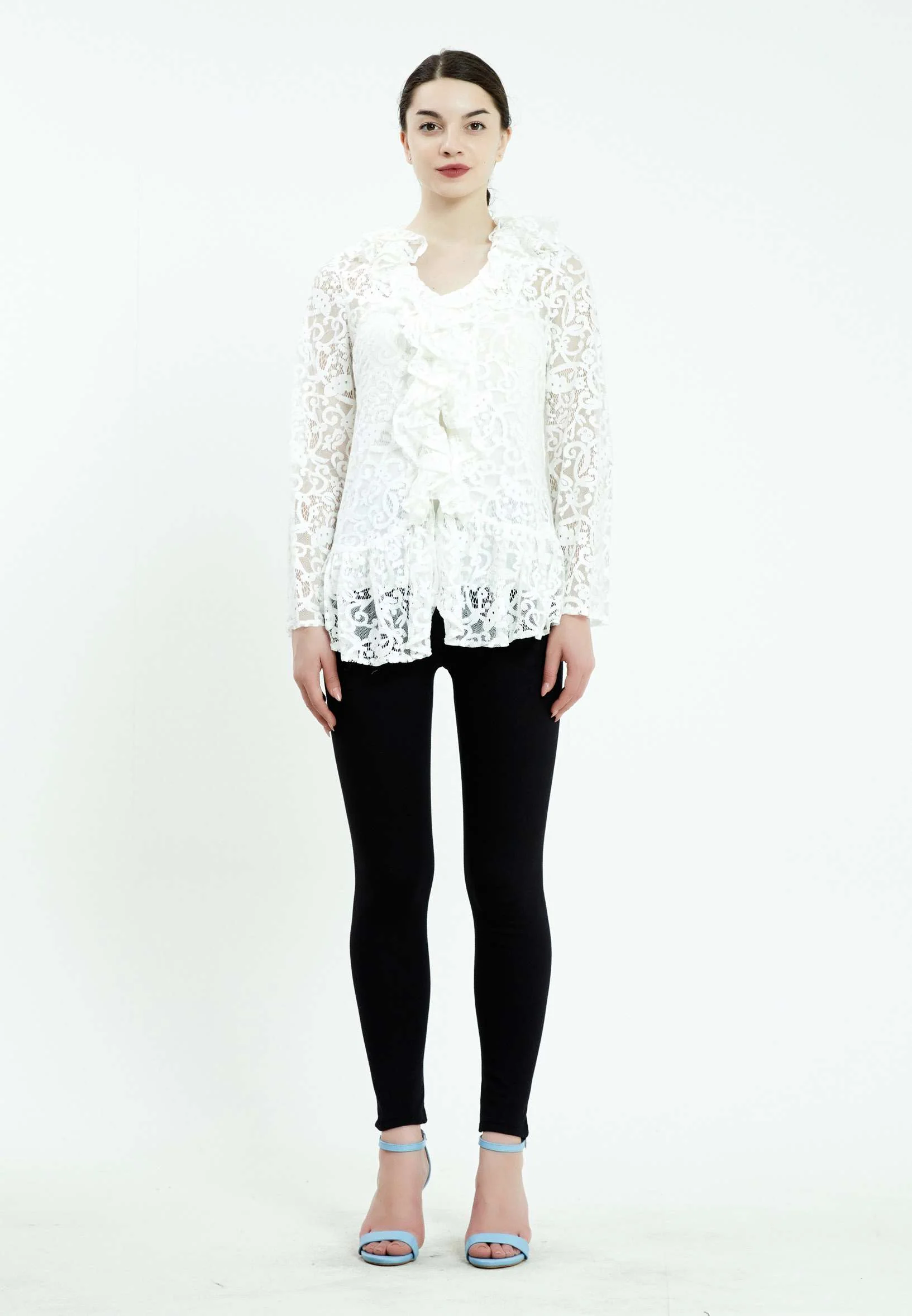 Long Sleeve Solid Color Regular Blouse ser18107 - Image 2