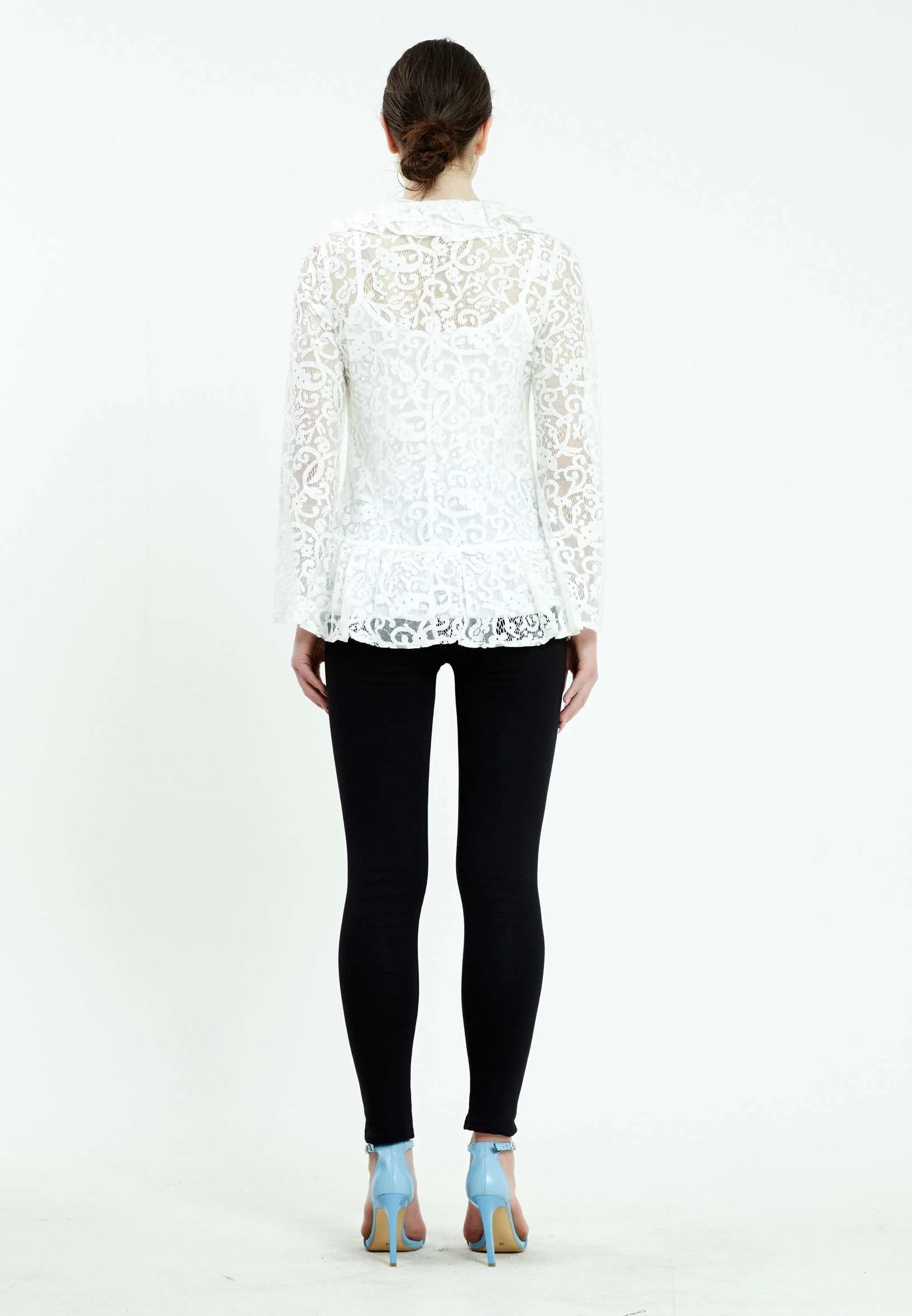 Long Sleeve Solid Color Regular Blouse ser18107 - Image 4