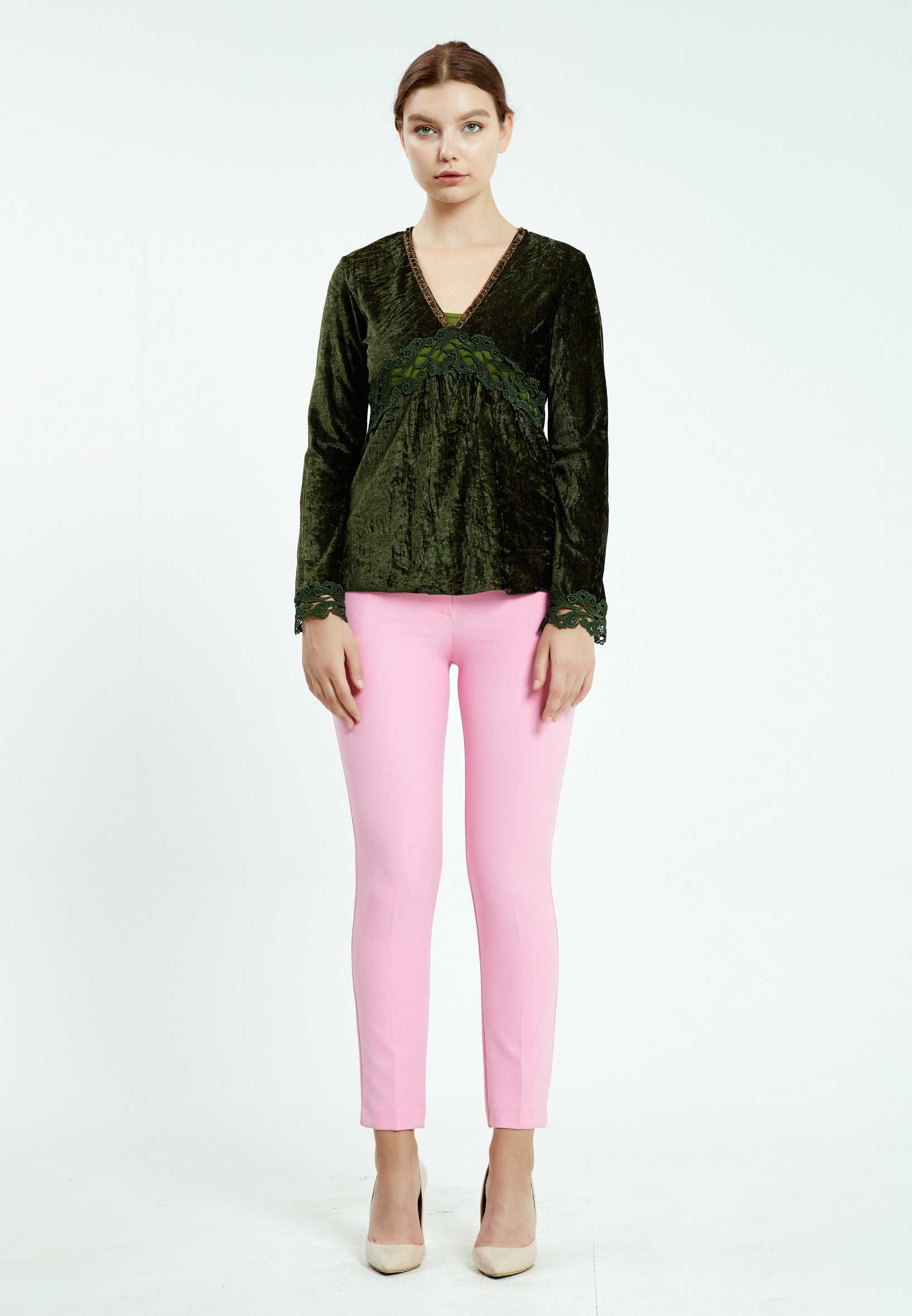Long Sleeve Solid Color Regular Blouse ser2058 - Image 10