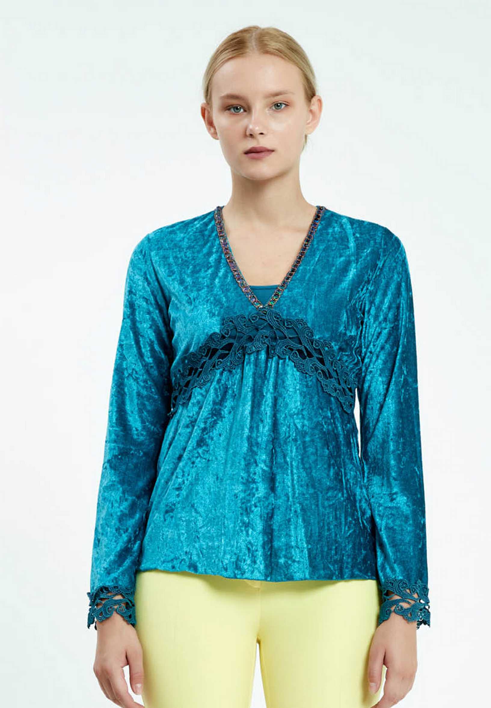 Long Sleeve Solid Color Regular Blouse ser2058 - Image 13