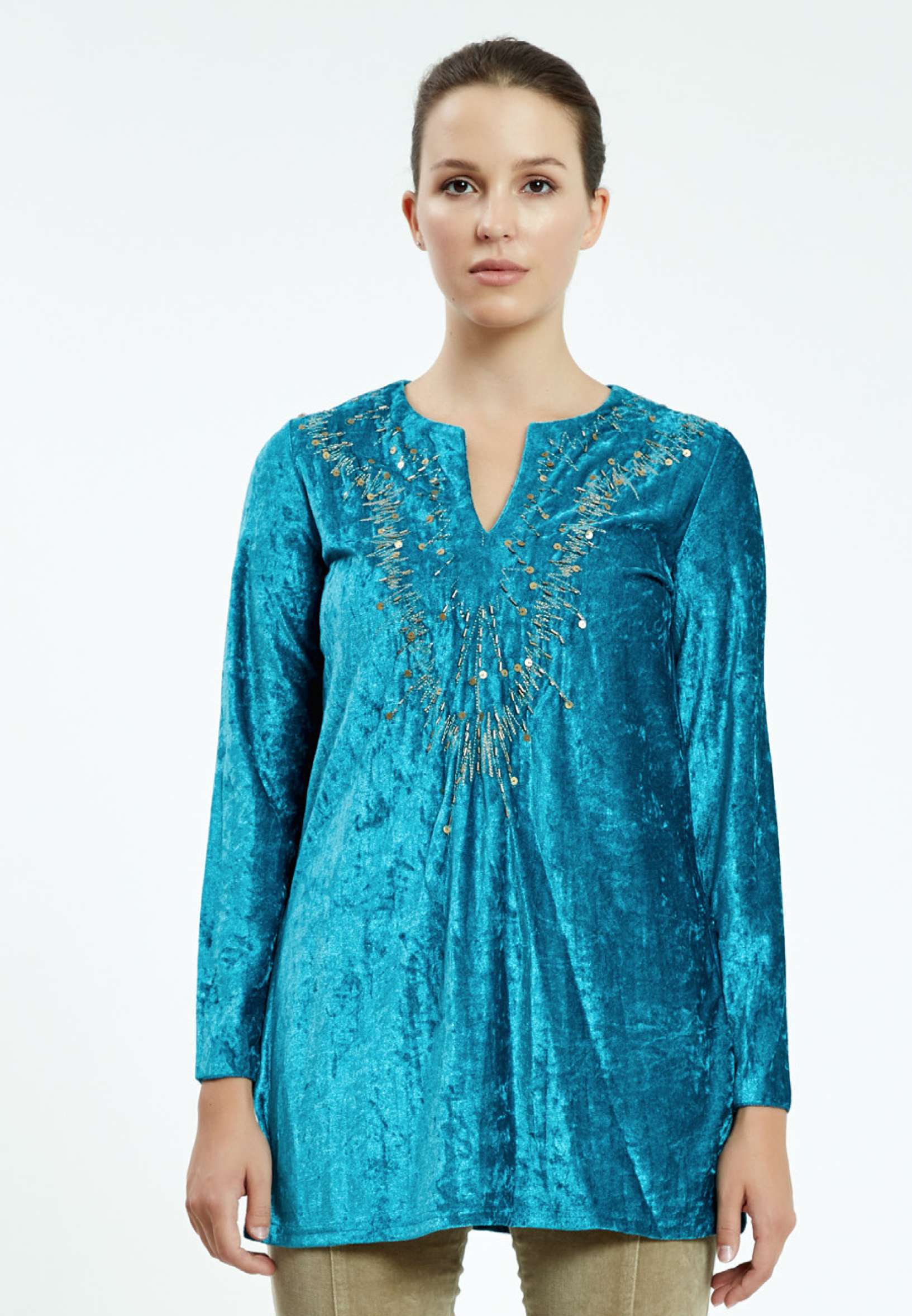 Long Sleeve Solid Color Regular Blouse ser2073 - Image 13