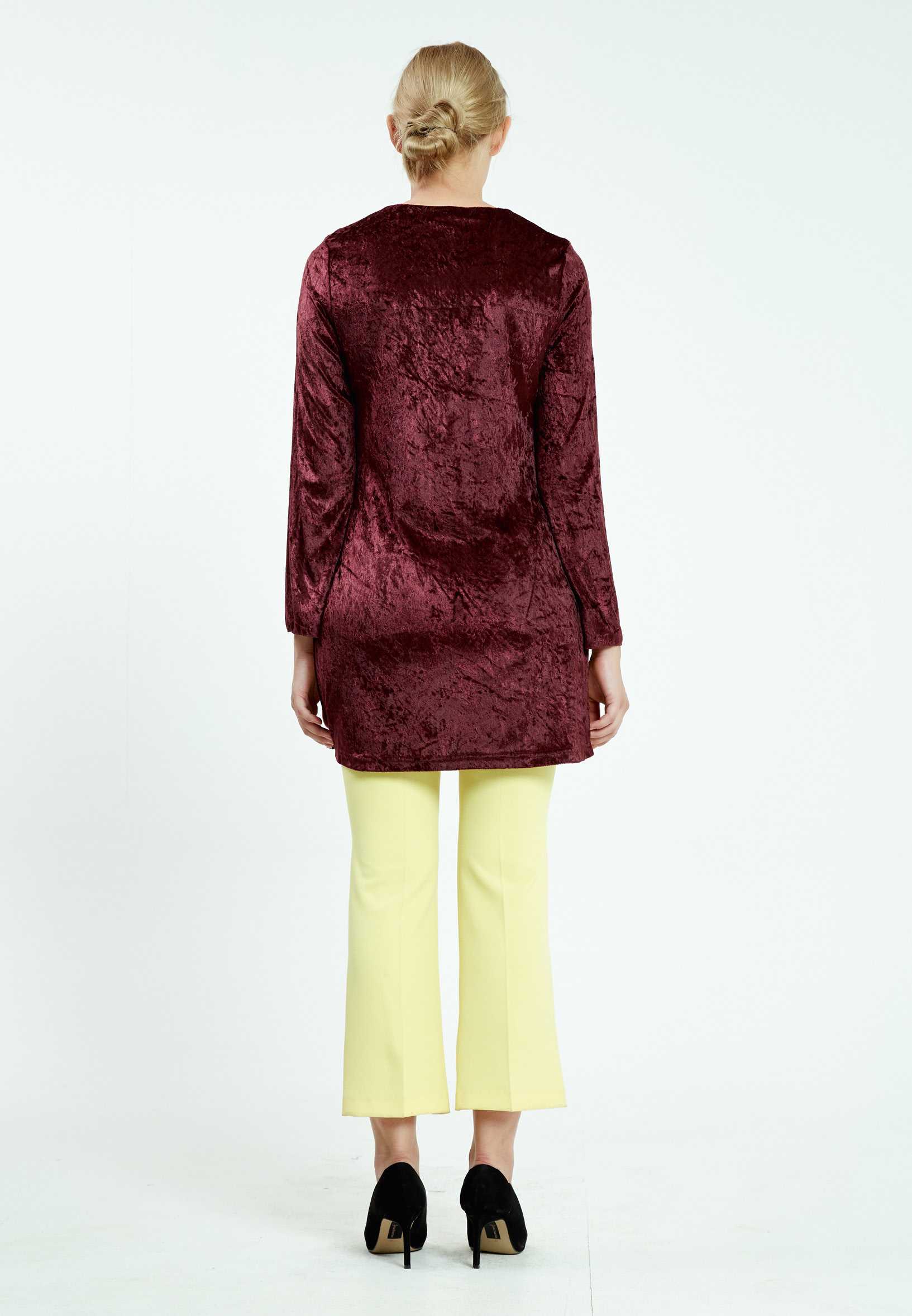 Long Sleeve Solid Color Regular Blouse ser2075 - Image 8