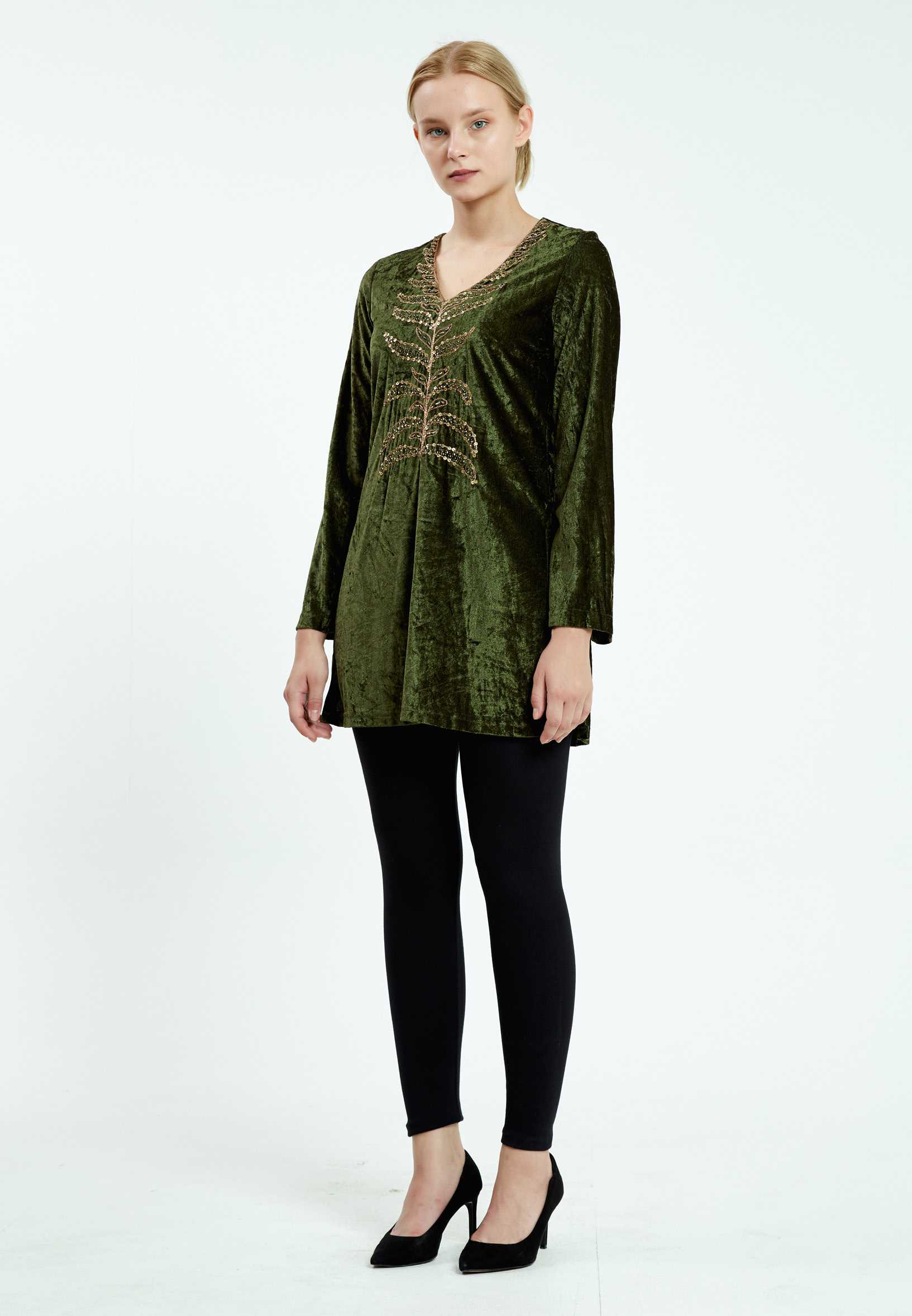 Long Sleeve Solid Color Regular Blouse ser2092 - Image 15
