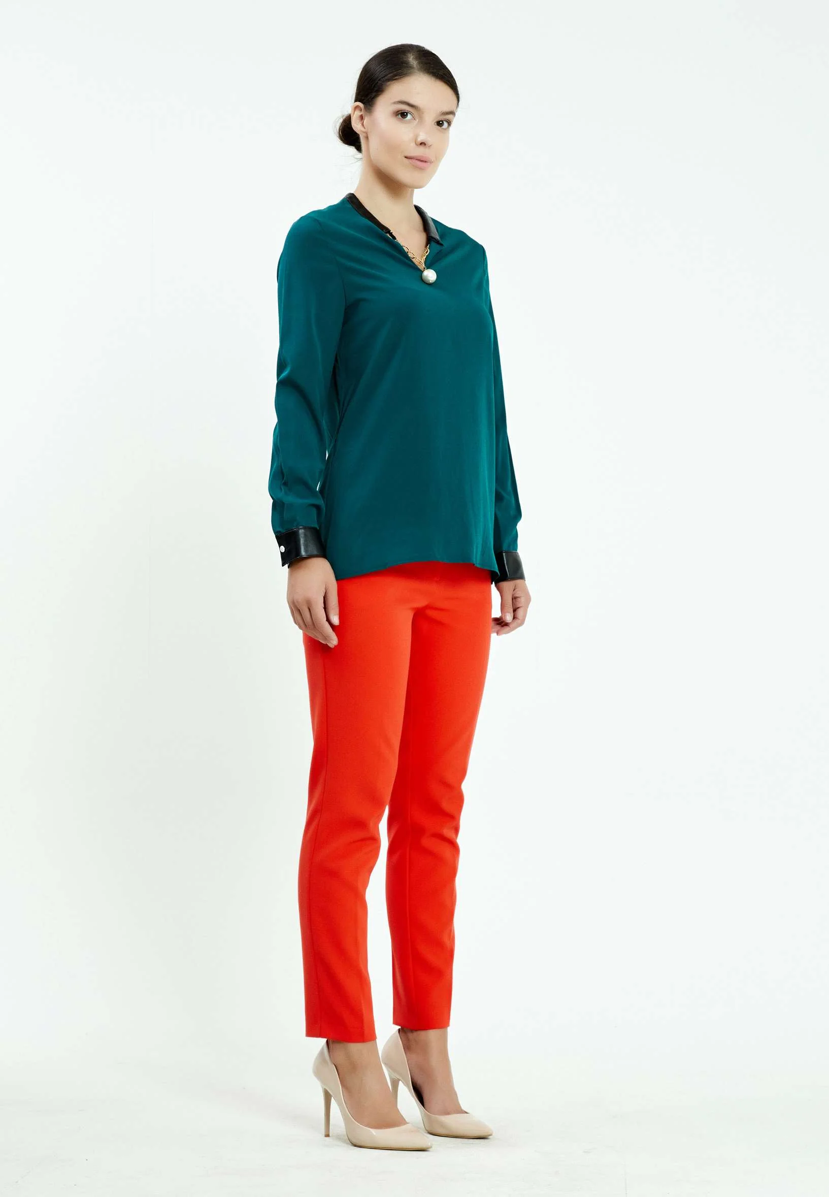 Long Sleeve Solid Color Regular Blouse ser21668 - Image 3