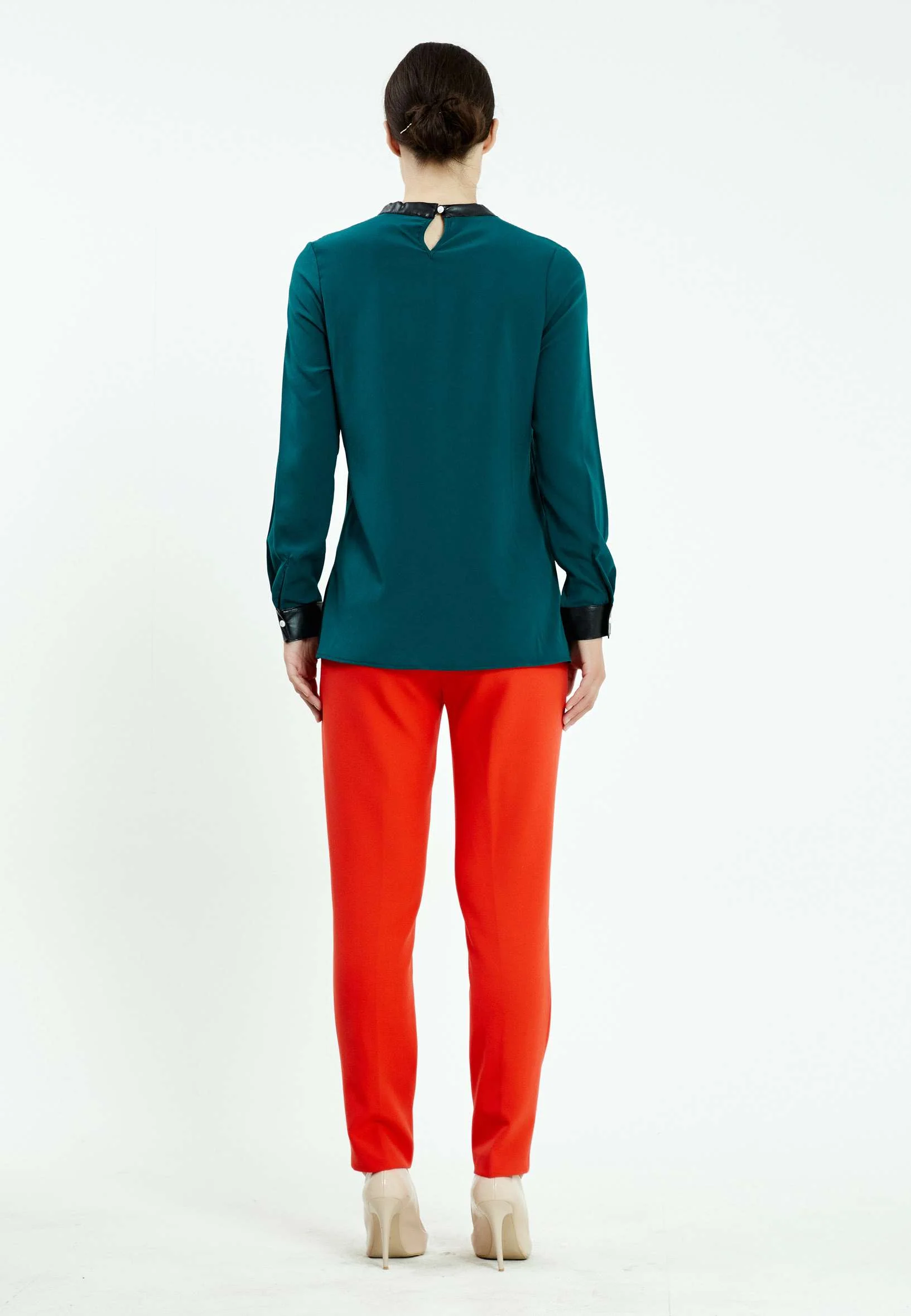 Long Sleeve Solid Color Regular Blouse ser21668 - Image 4