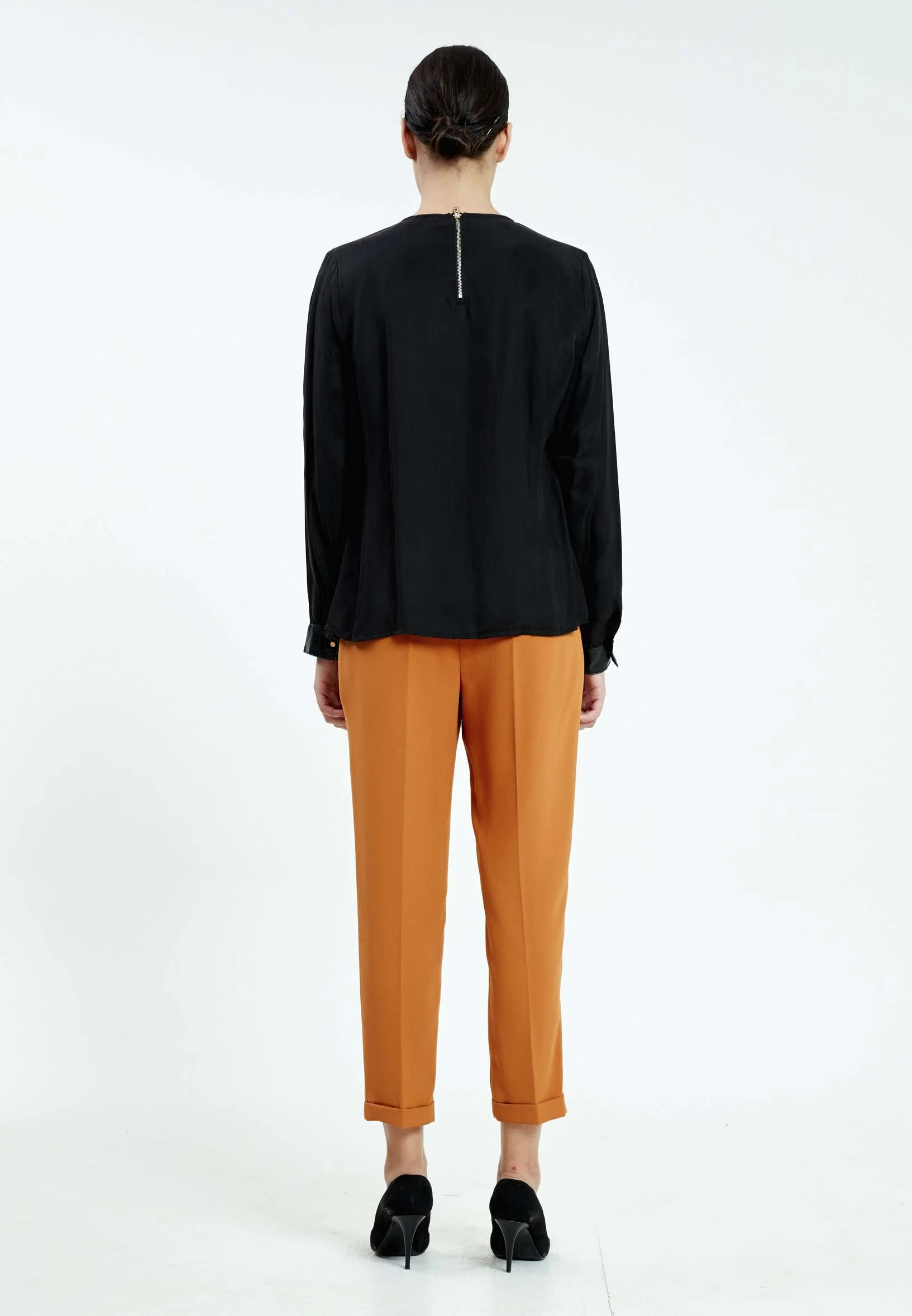 Long Sleeve Solid Color Regular Blouse ser23270 - Image 4