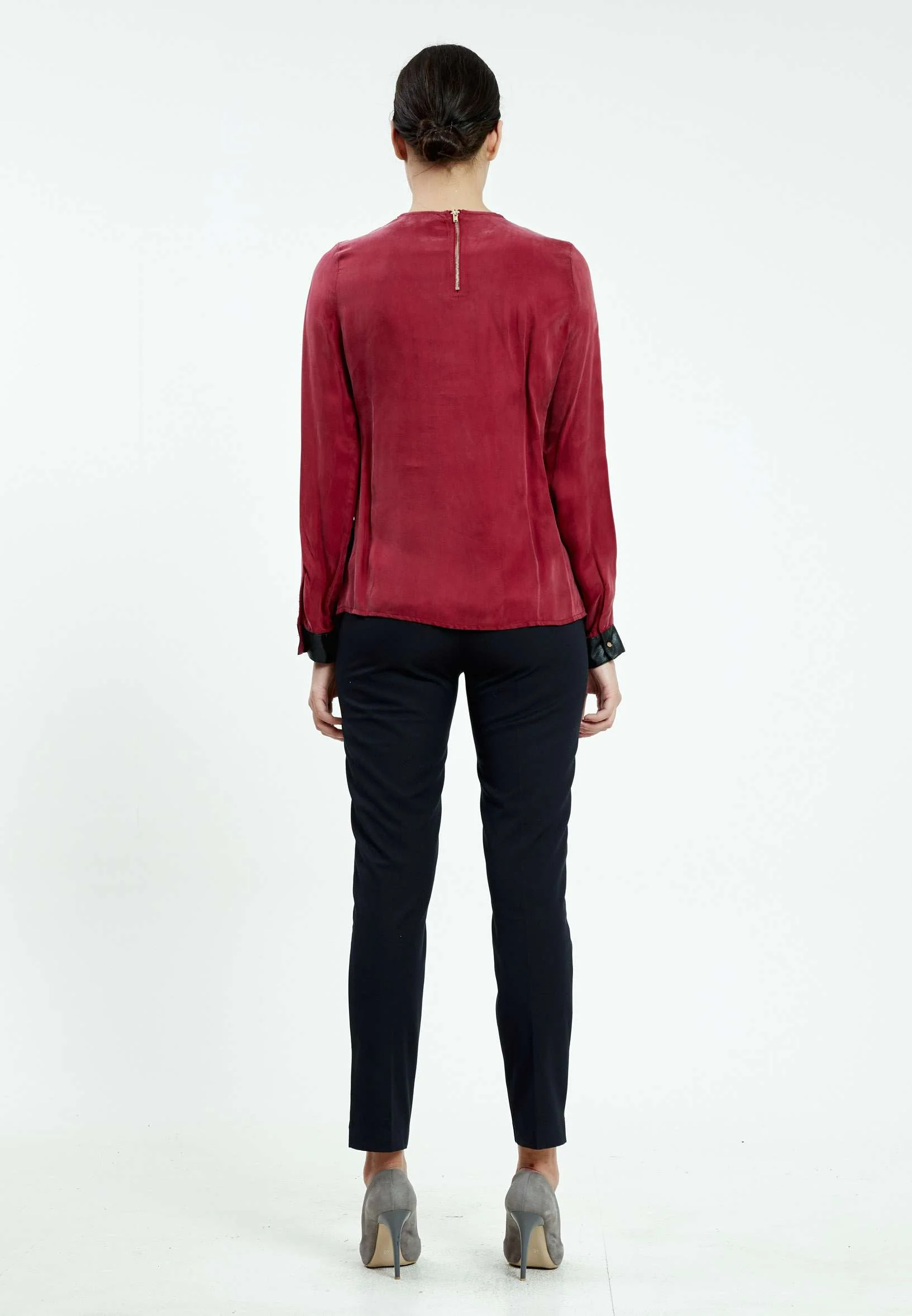Long Sleeve Solid Color Regular Blouse ser23270 - Image 8
