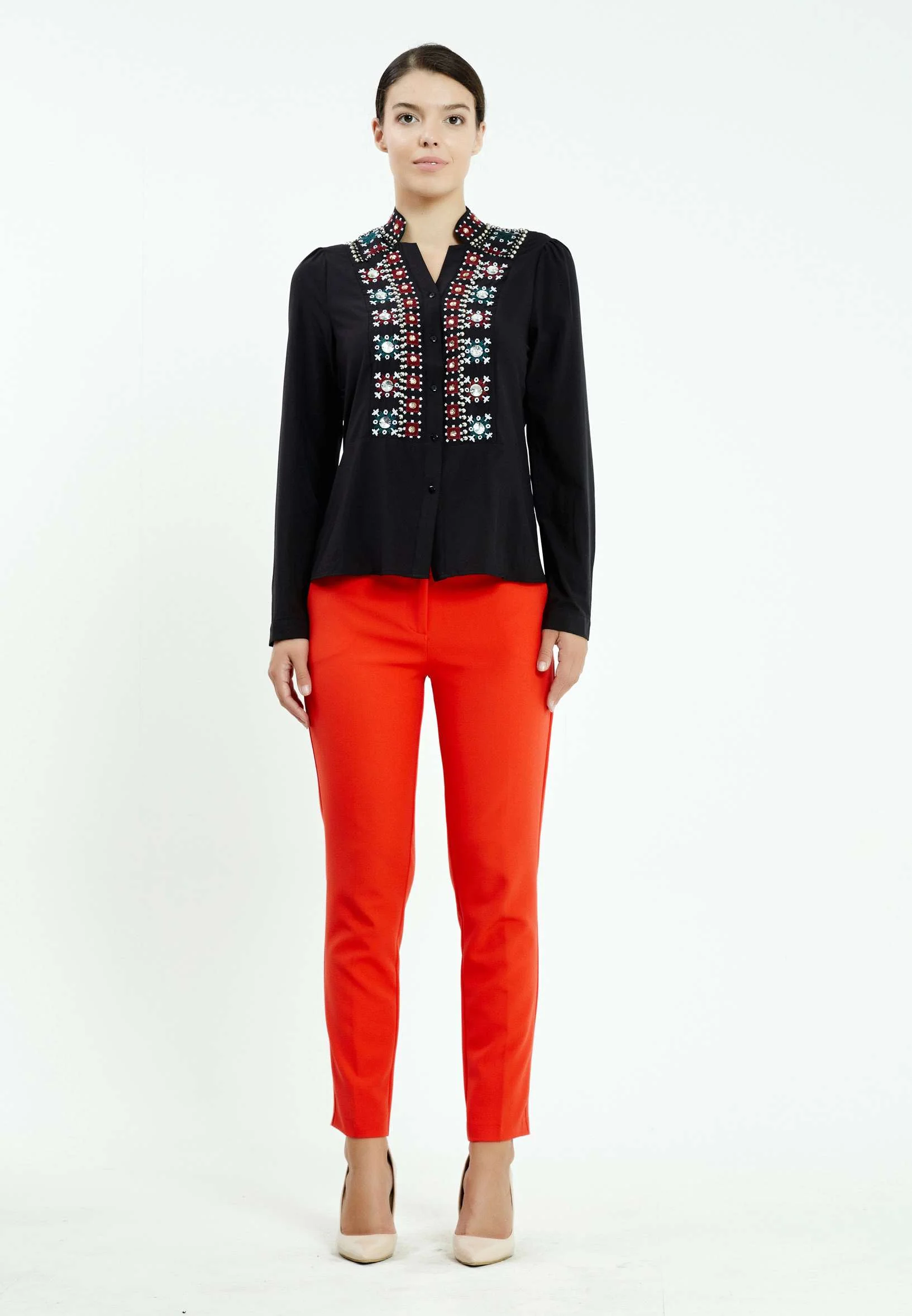 Long Sleeve Solid Color Regular Blouse ser25450 - Image 2