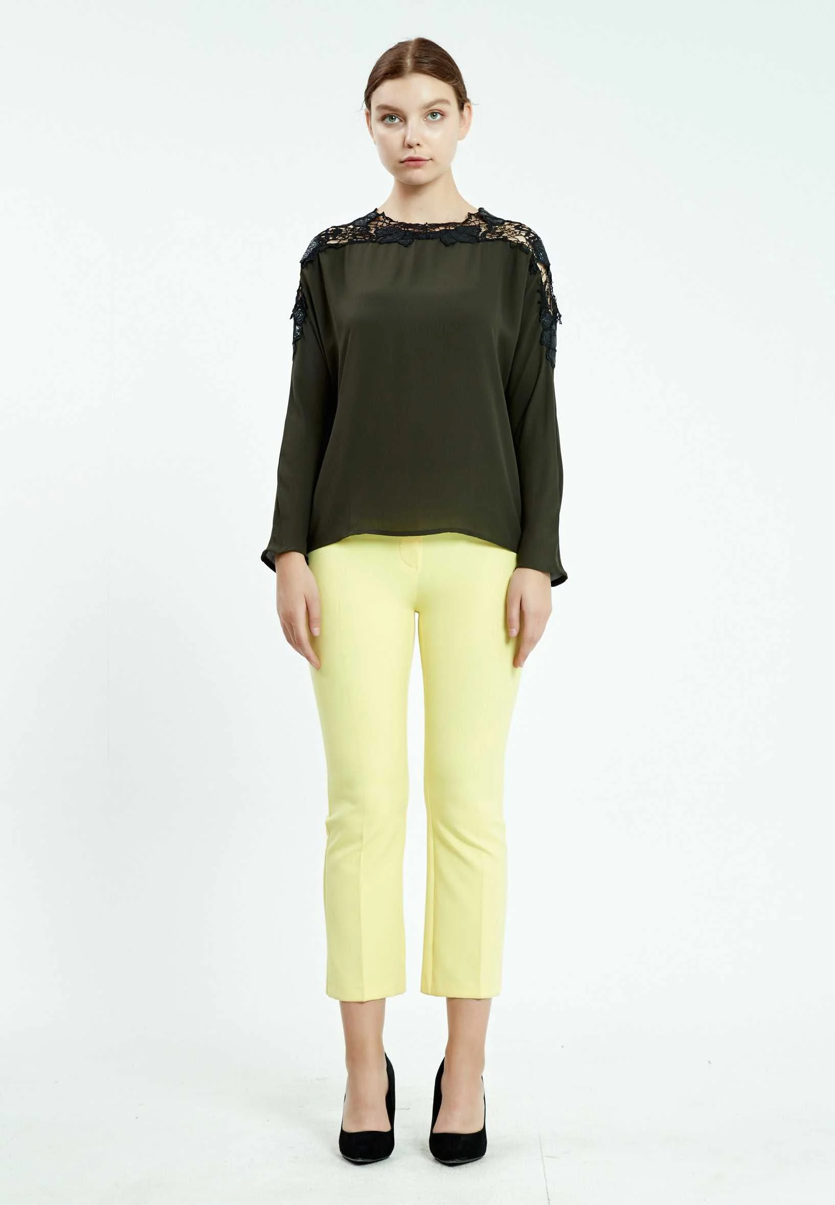 Long Sleeve Solid Color Regular Blouse ser25539 - Image 10