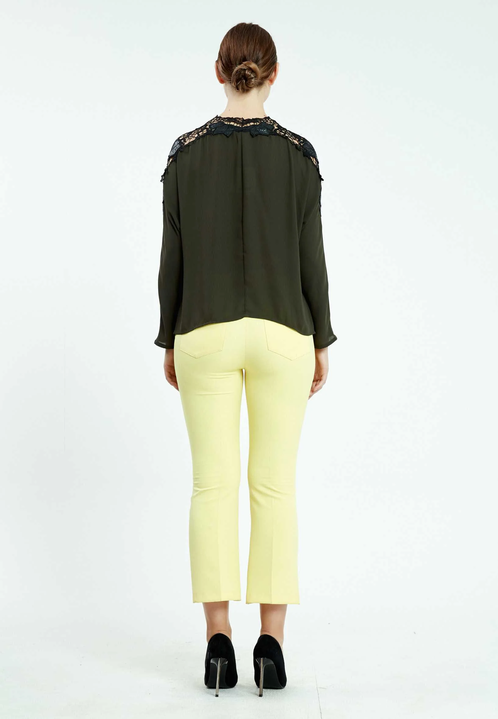 Long Sleeve Solid Color Regular Blouse ser25539 - Image 11