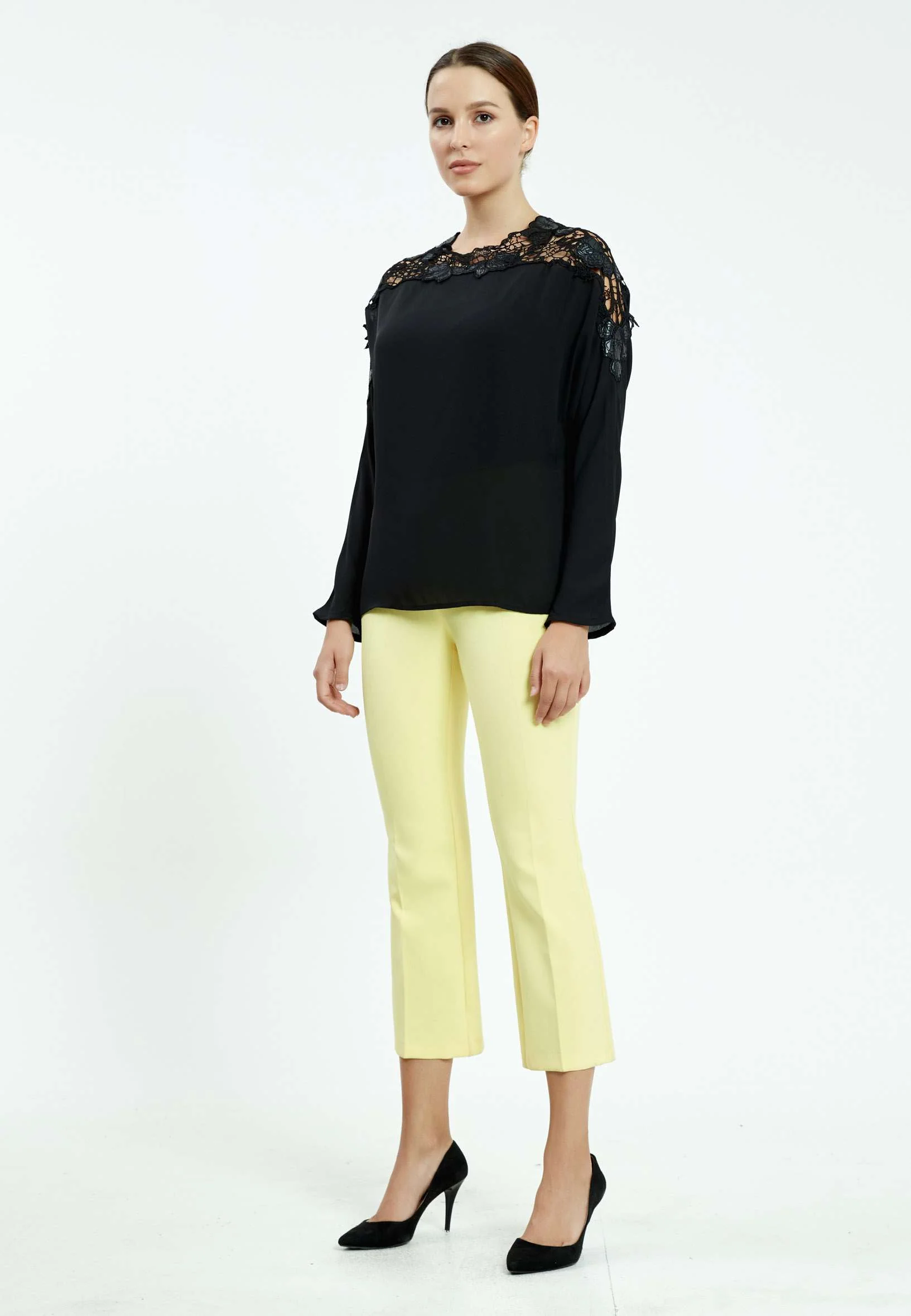 Long Sleeve Solid Color Regular Blouse ser25539 - Image 4