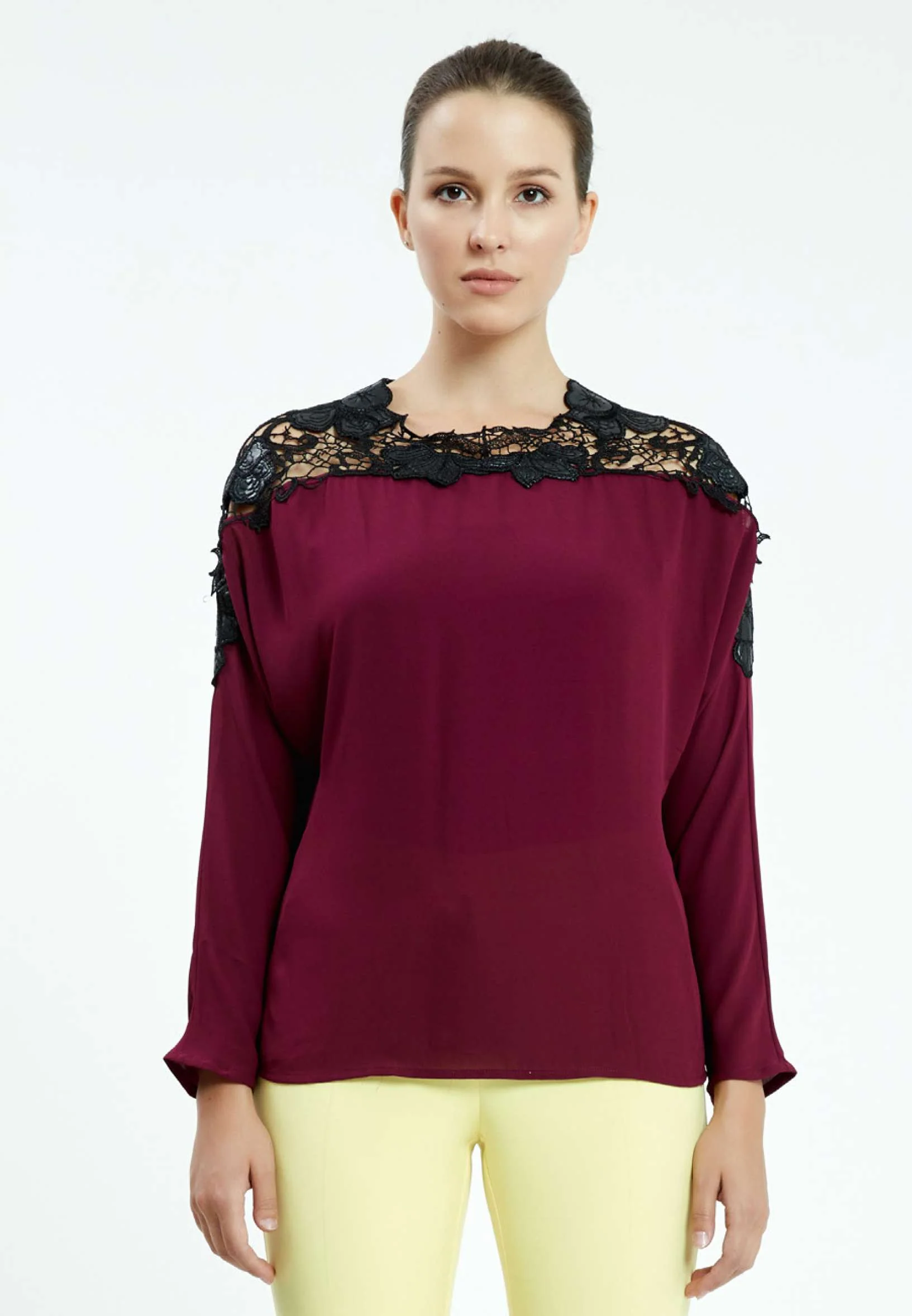 Long Sleeve Solid Color Regular Blouse ser25539 - Image 5