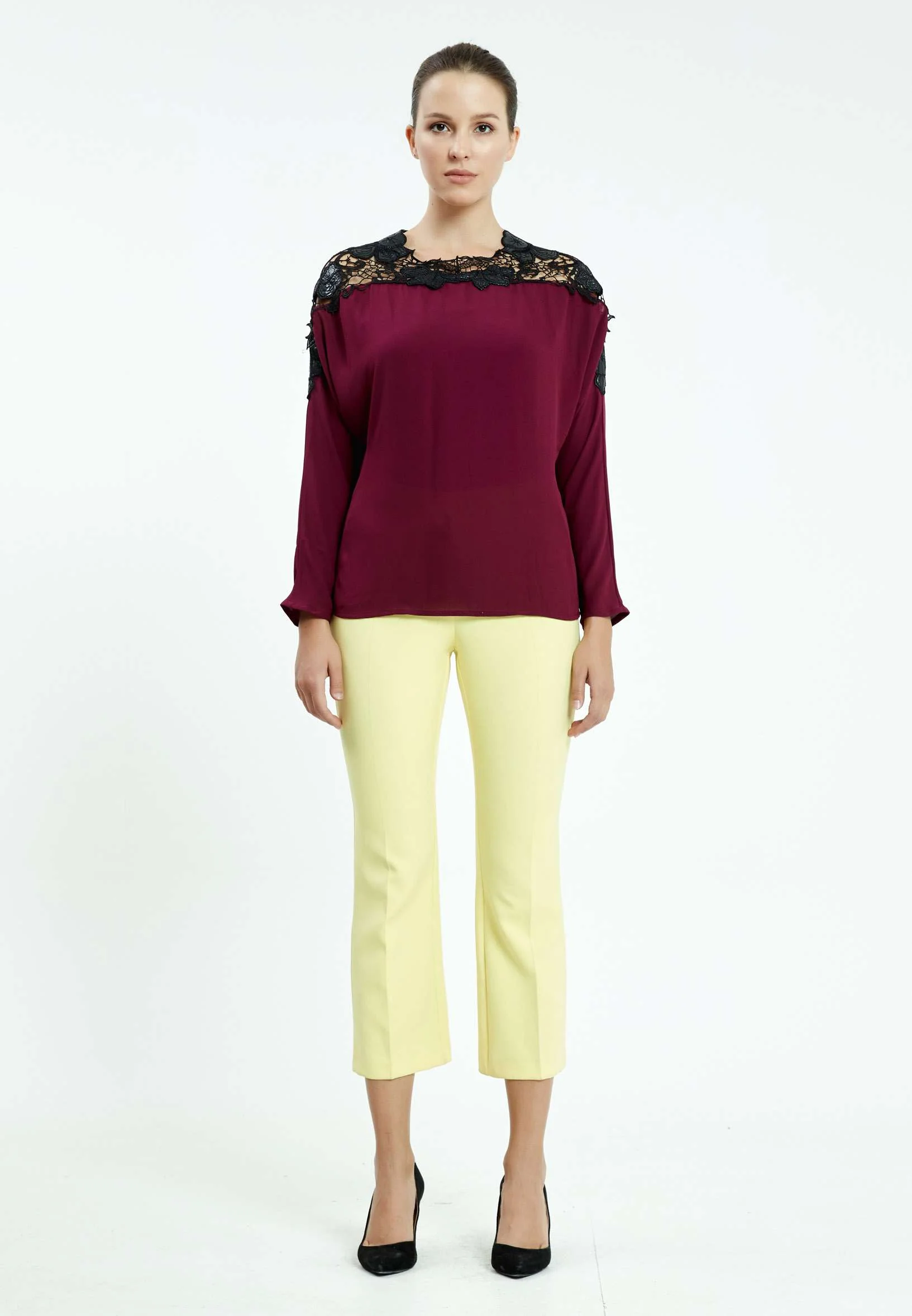 Long Sleeve Solid Color Regular Blouse ser25539 - Image 6