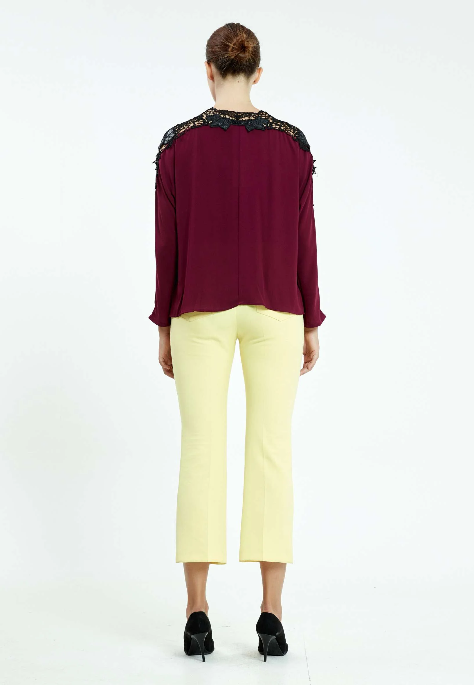 Long Sleeve Solid Color Regular Blouse ser25539 - Image 7