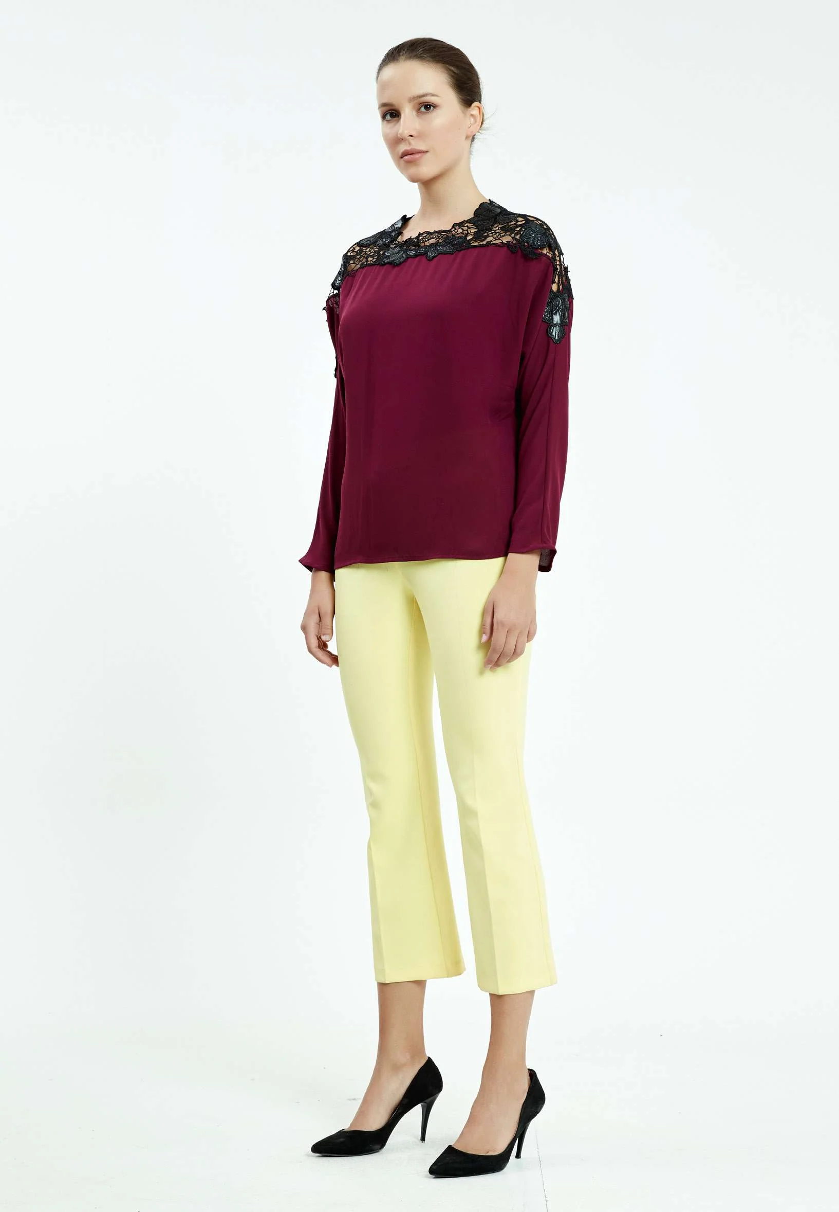 Long Sleeve Solid Color Regular Blouse ser25539 - Image 8