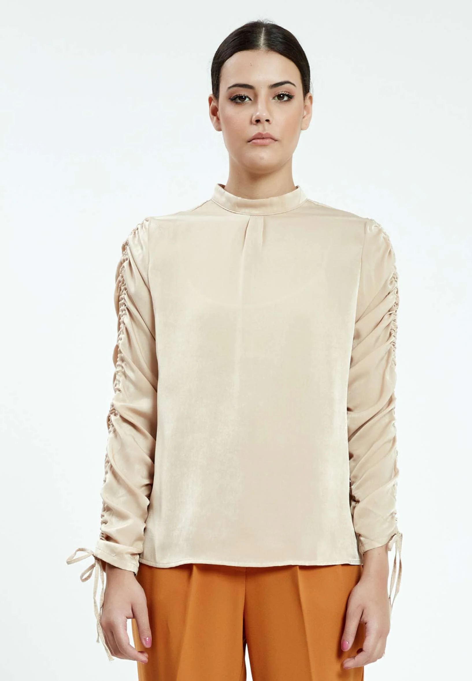 Long Sleeve Solid Color Regular Blouse ser27534