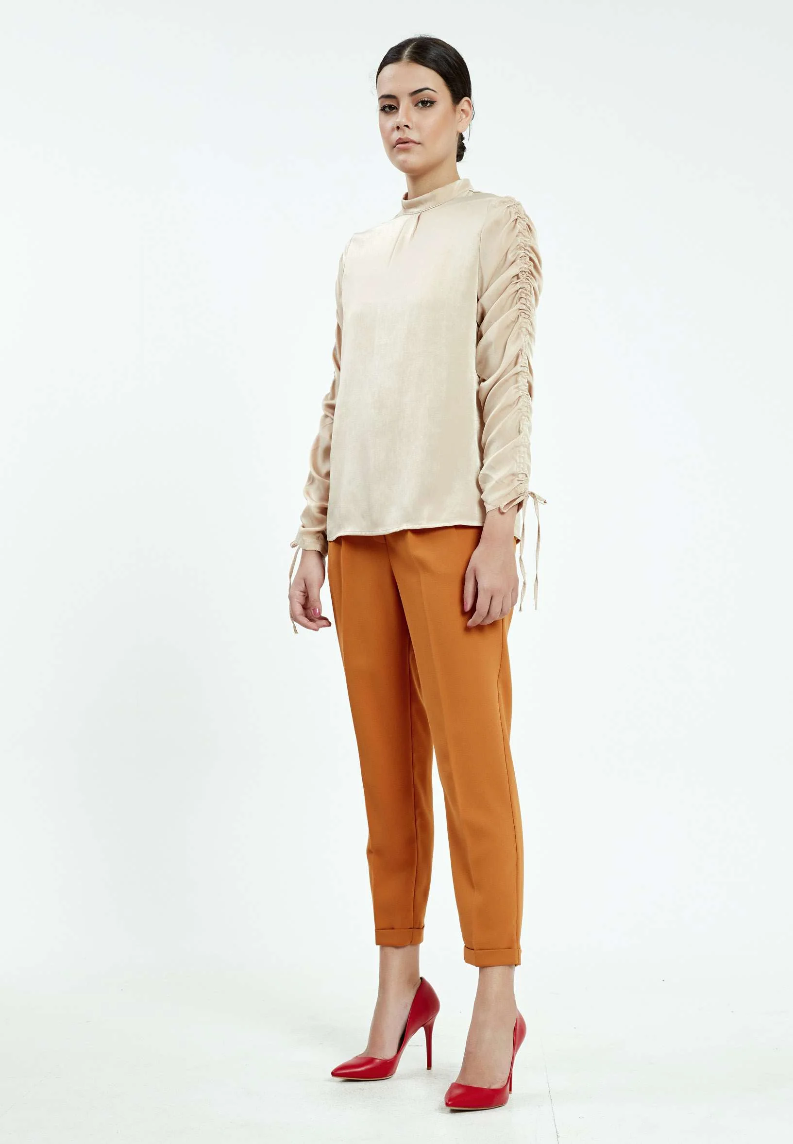 Long Sleeve Solid Color Regular Blouse ser27534 - Image 3