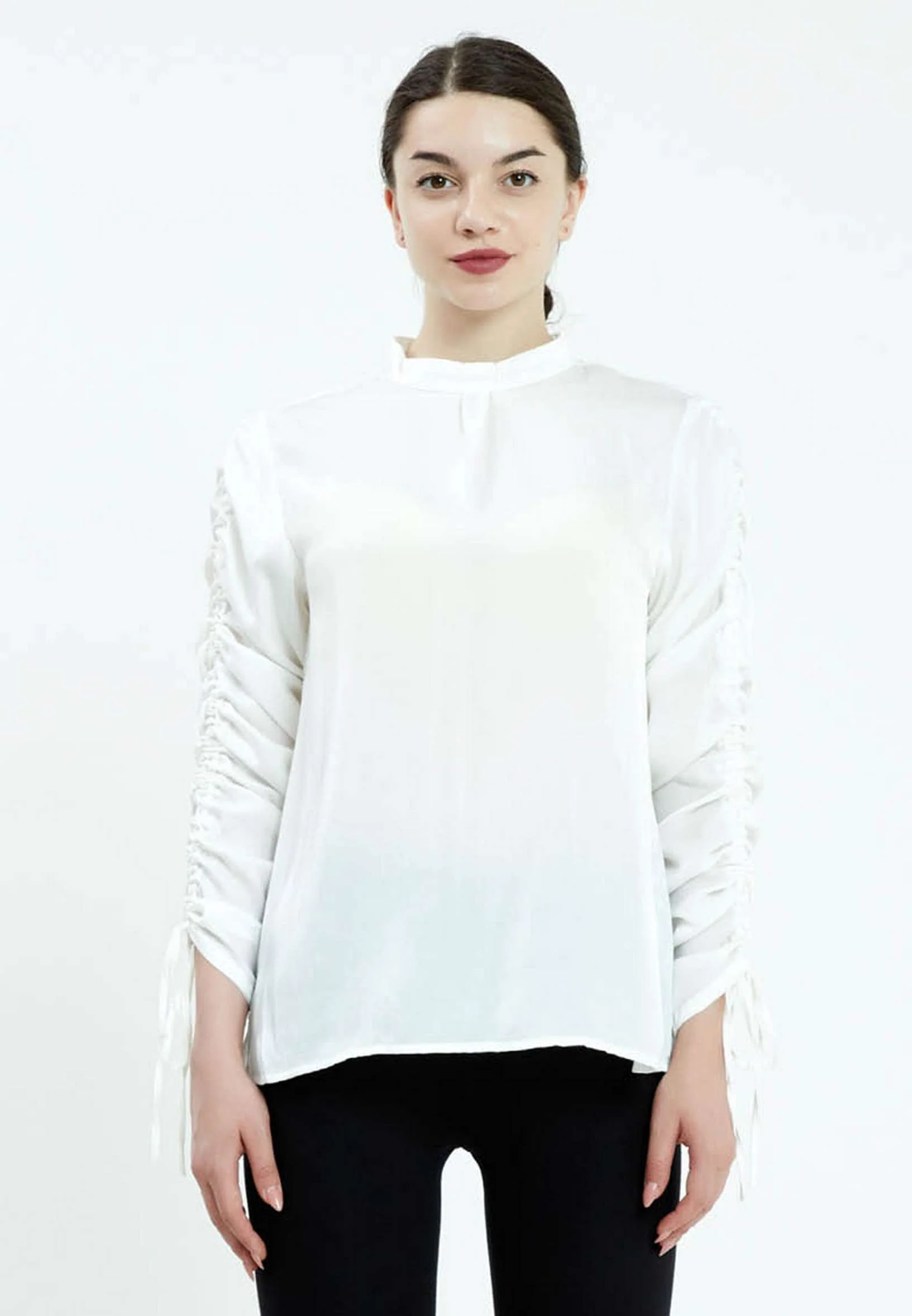 Long Sleeve Solid Color Regular Blouse ser27534 - Image 5