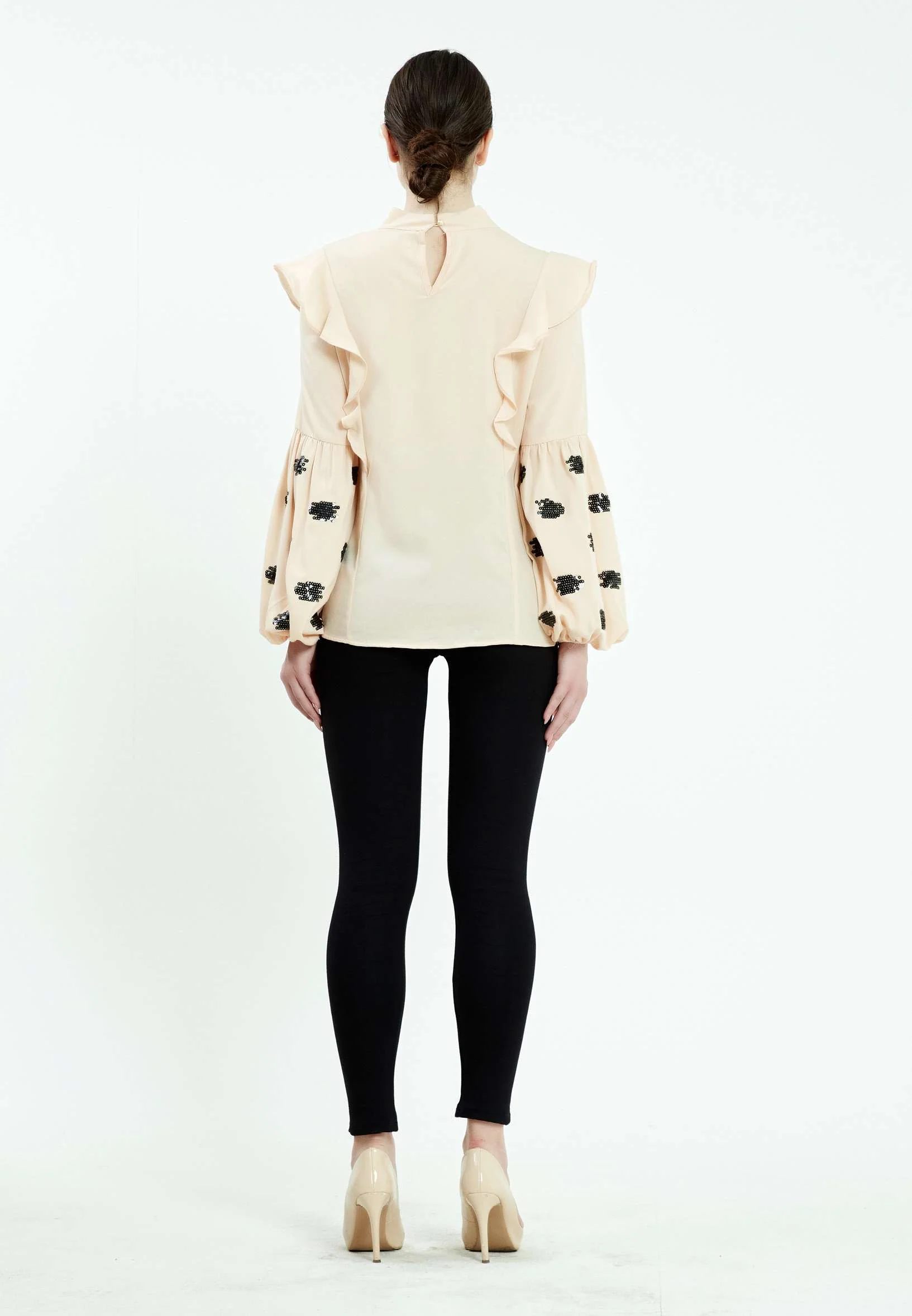 Long Sleeve Solid Color Regular Blouse ser27613 - Image 7