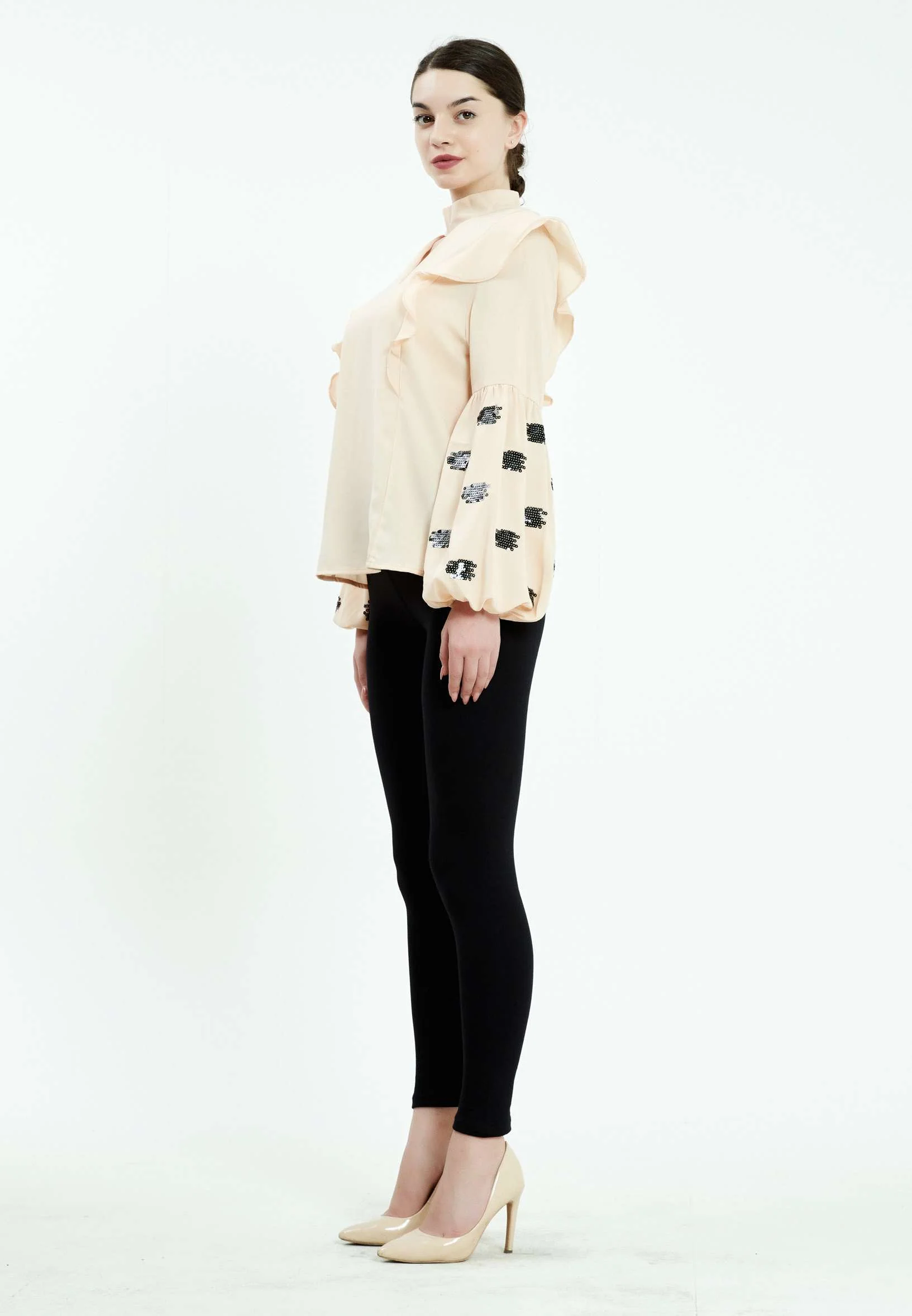 Long Sleeve Solid Color Regular Blouse ser27613 - Image 8