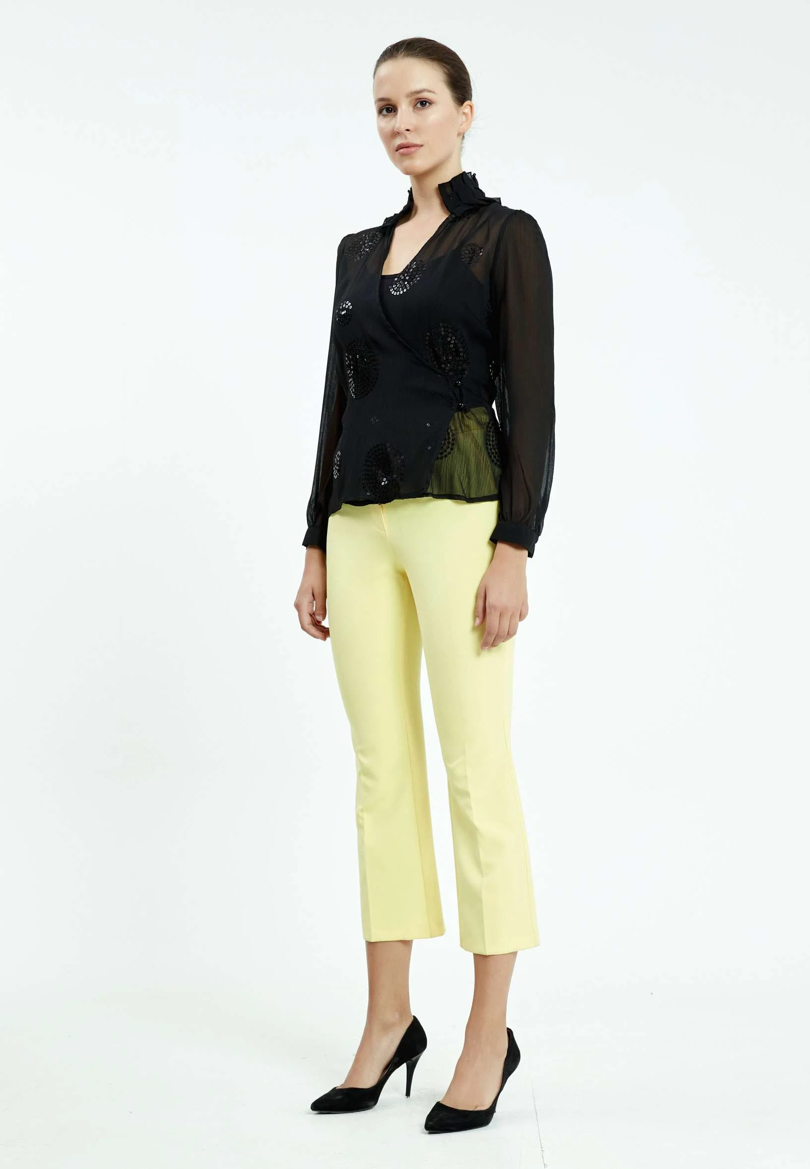 Long Sleeve Solid Color Regular Blouse ser7957 - Image 3