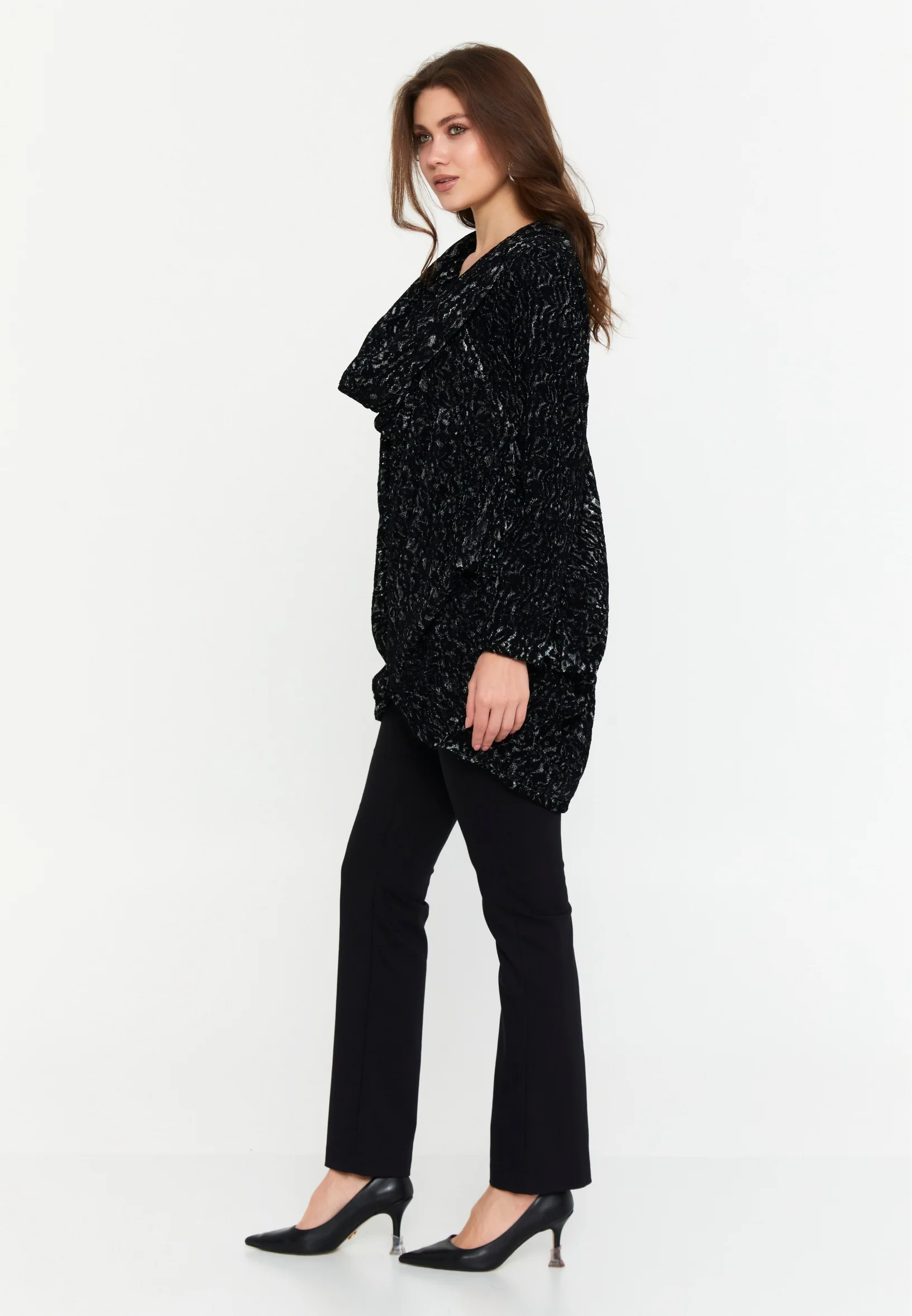 Long Sleeve Solid Color Regular Blouse sers13257 - Image 8
