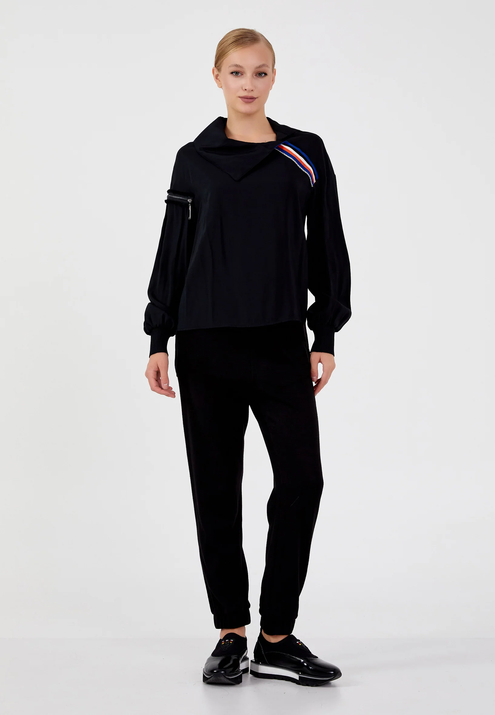 Long Sleeve Solid Color Regular Blouse shu23sk04056 - Image 2