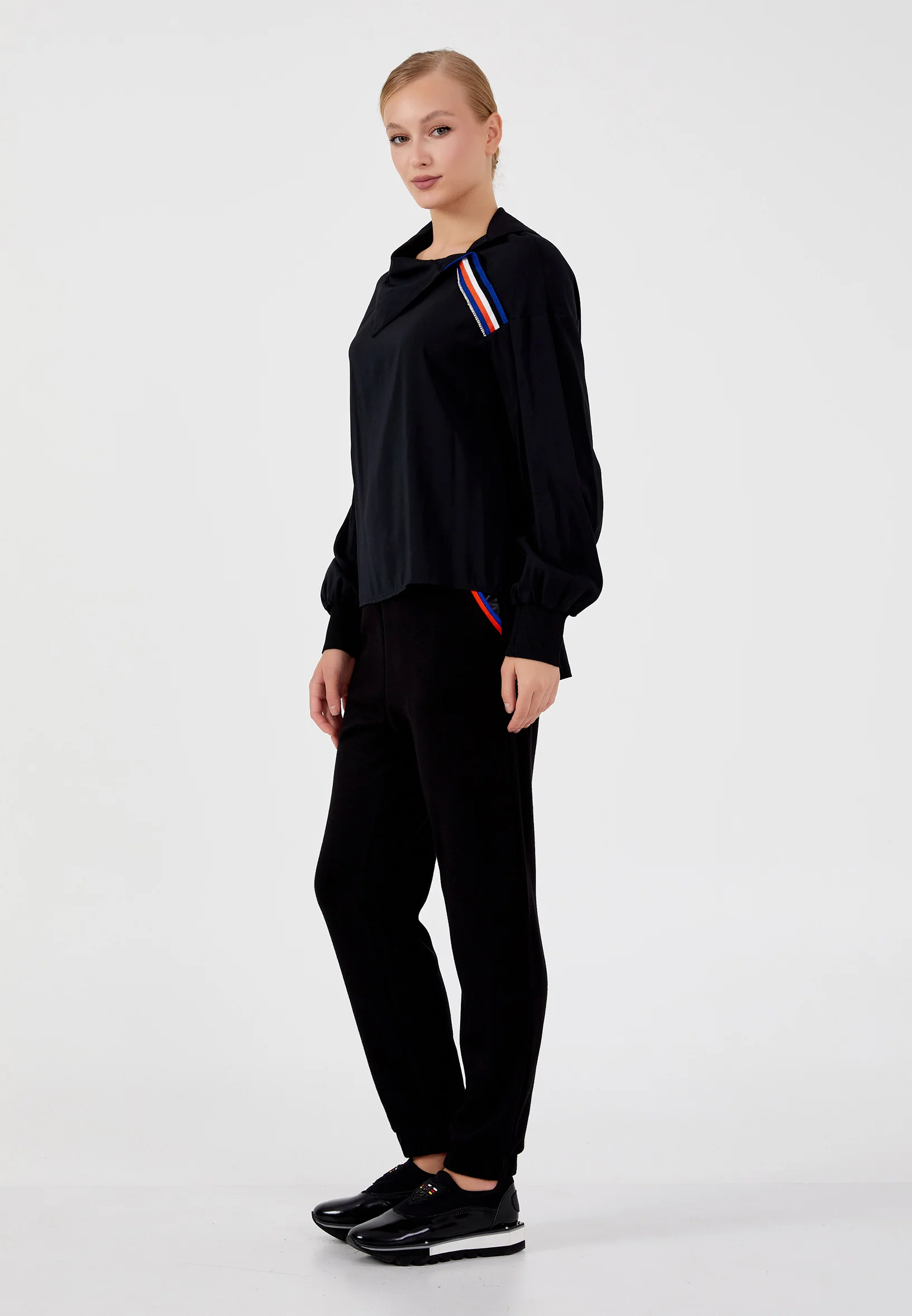 Long Sleeve Solid Color Regular Blouse shu23sk04056 - Image 3