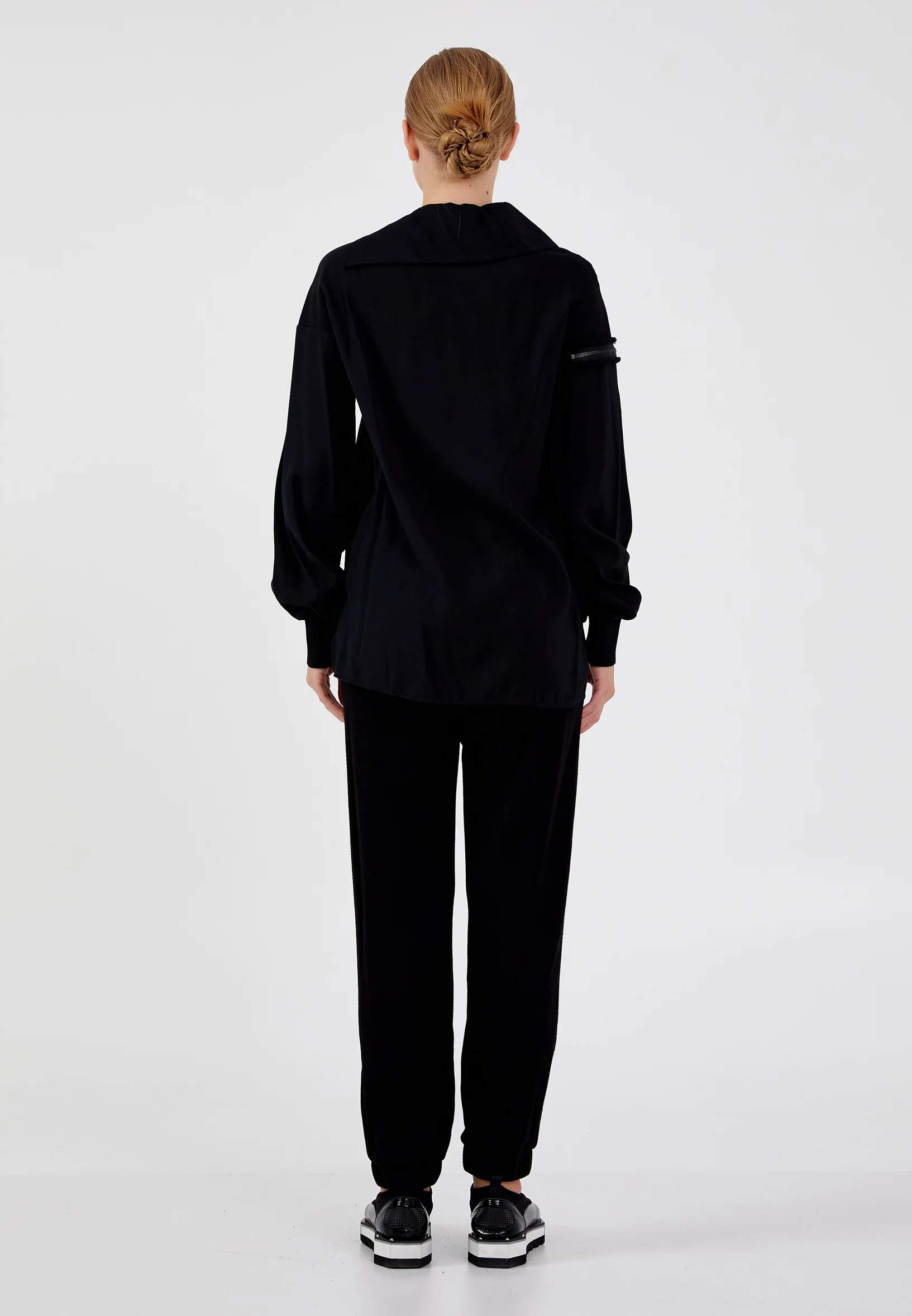Long Sleeve Solid Color Regular Blouse shu23sk04056 - Image 4