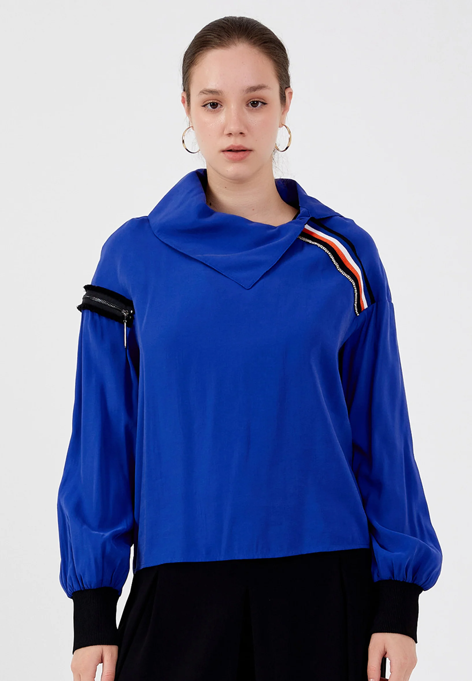 Long Sleeve Solid Color Regular Blouse shu23sk04056 - Image 5