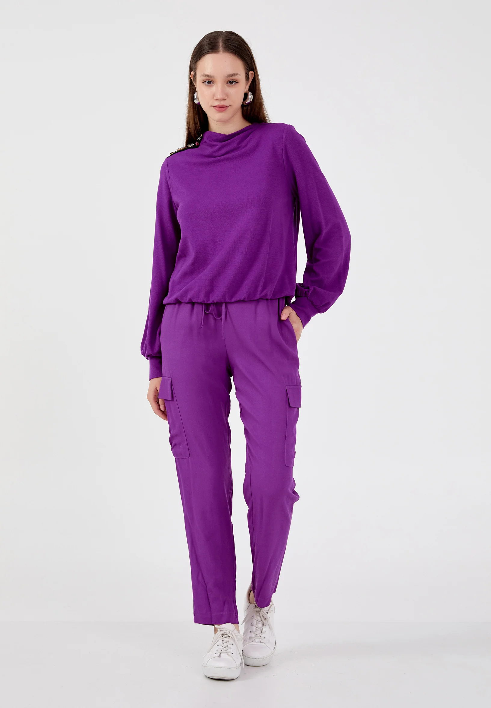 Long Sleeve Solid Color Regular Blouse shu23sk04057 - Image 10