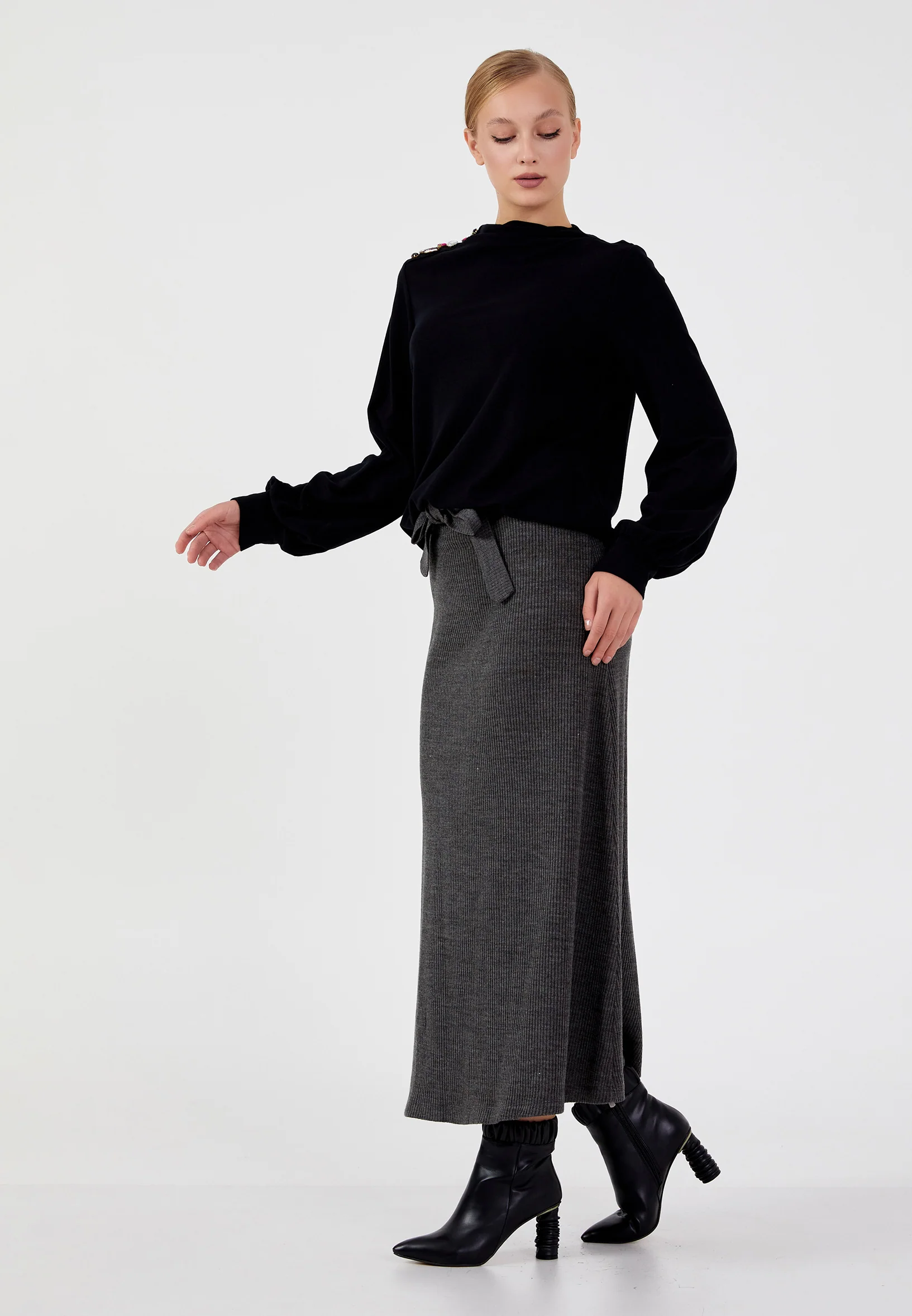 Long Sleeve Solid Color Regular Blouse shu23sk04057 - Image 7