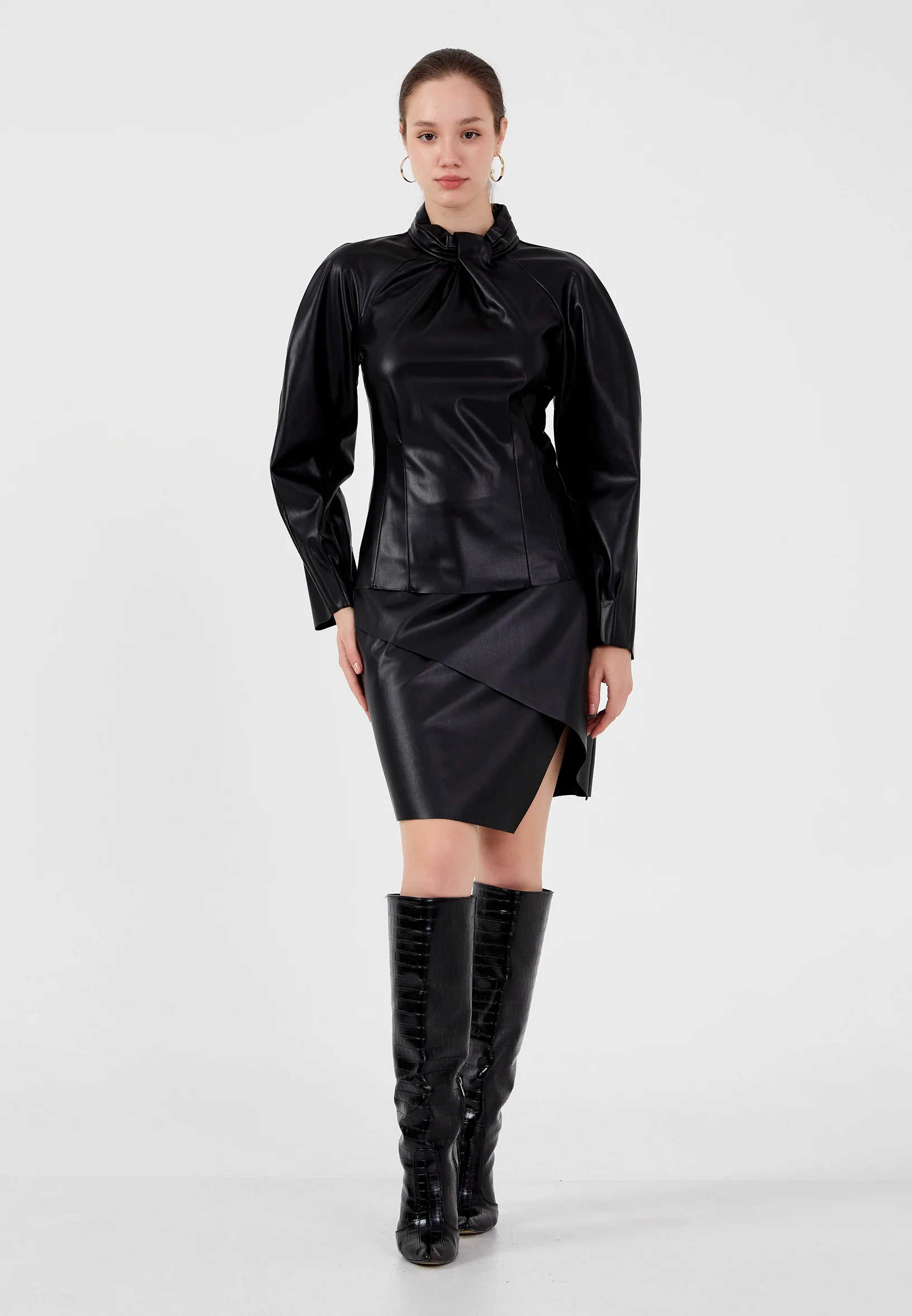 Long Sleeve Solid Color Regular Blouse shu23sk04061 - Image 3