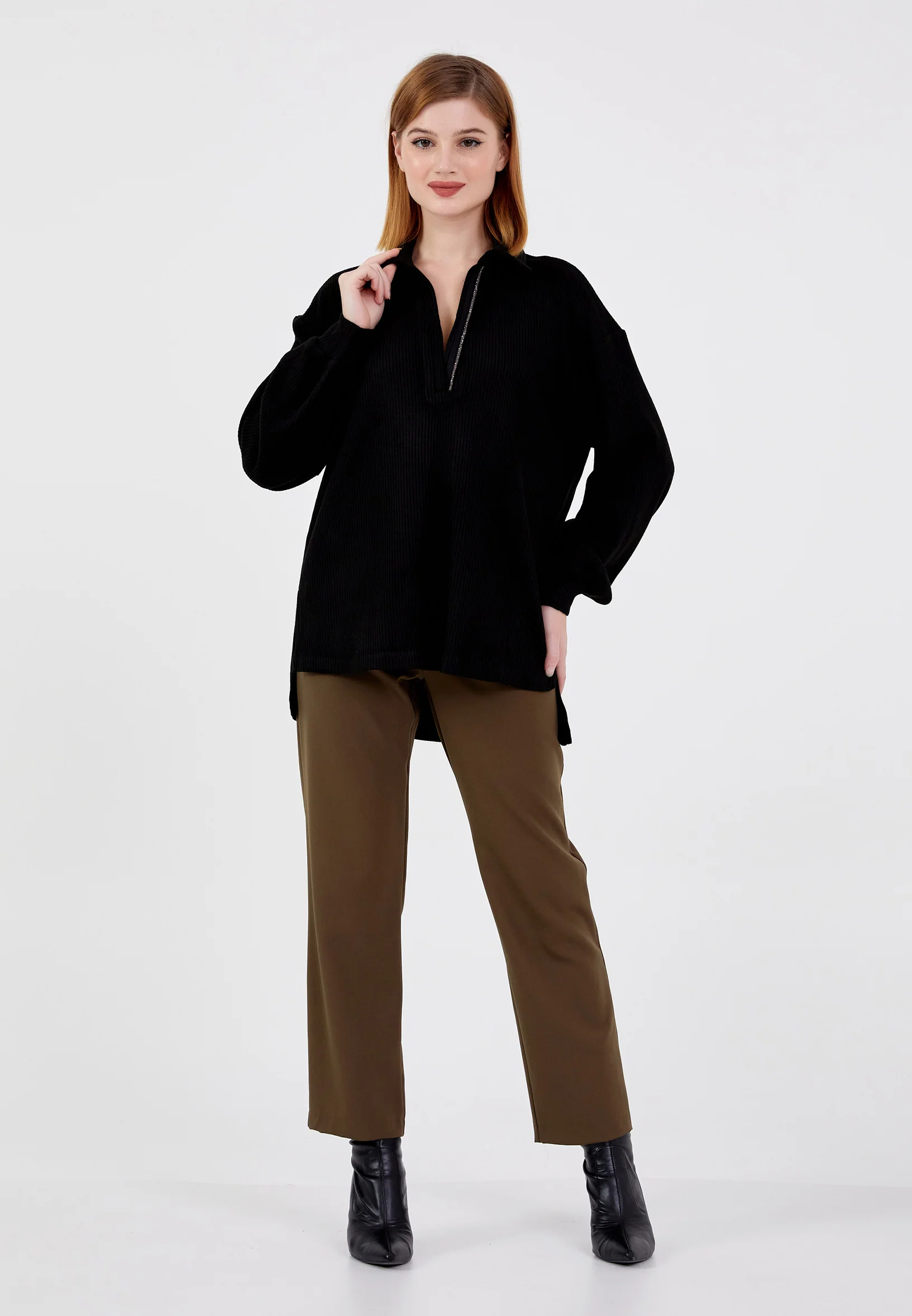 Long Sleeve Solid Color Regular Blouse shu23sk04062 - Image 5