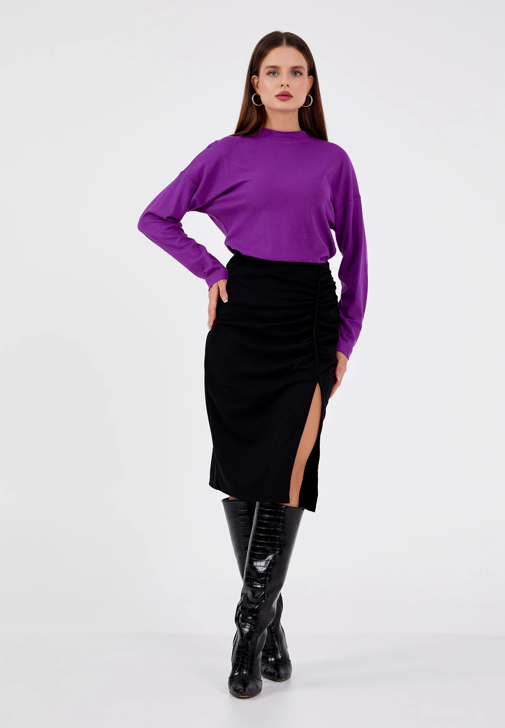 Long Sleeve Solid Color Regular Blouse shu23sk04084 - Image 10