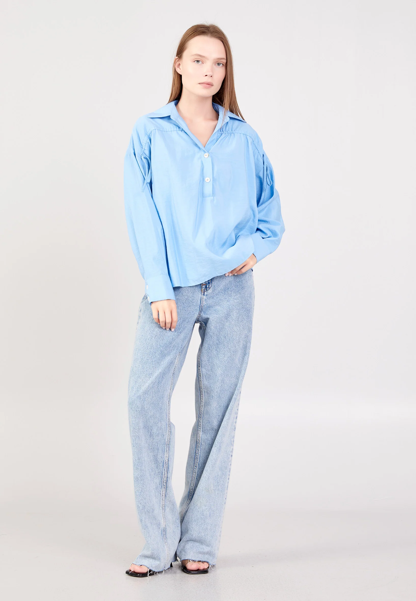 Long Sleeve Solid Color Regular Shirt ber23y4108 - Image 2