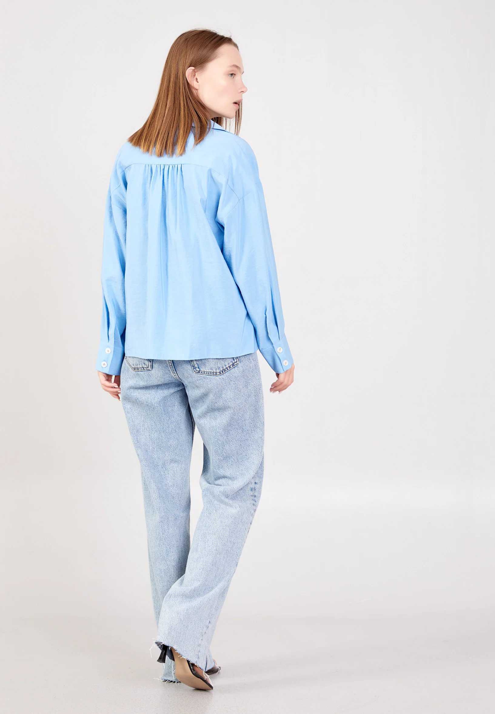 Long Sleeve Solid Color Regular Shirt ber23y4108 - Image 4